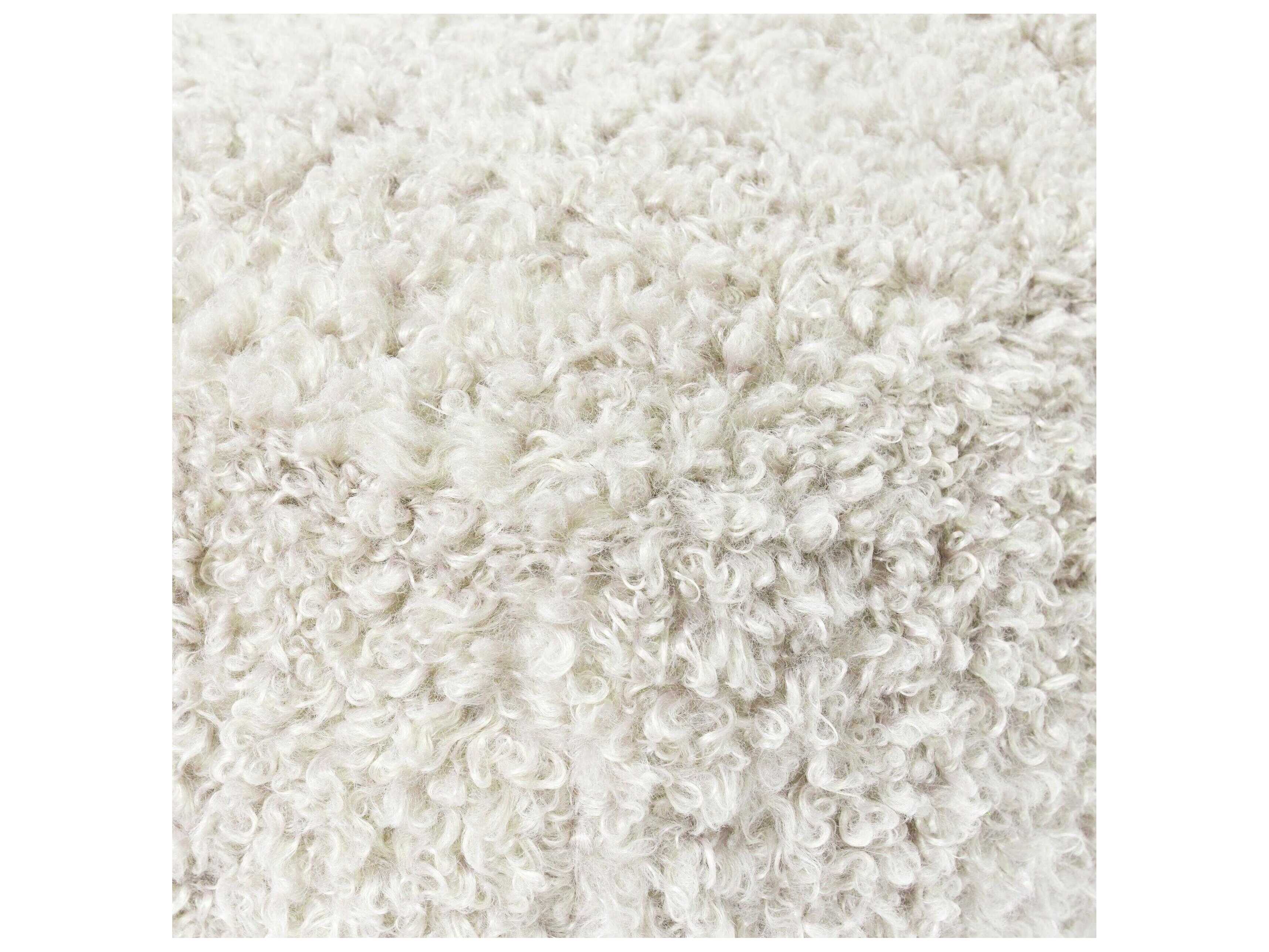 Villa by Classic Home Carters Ivory White Upholstered Pouf