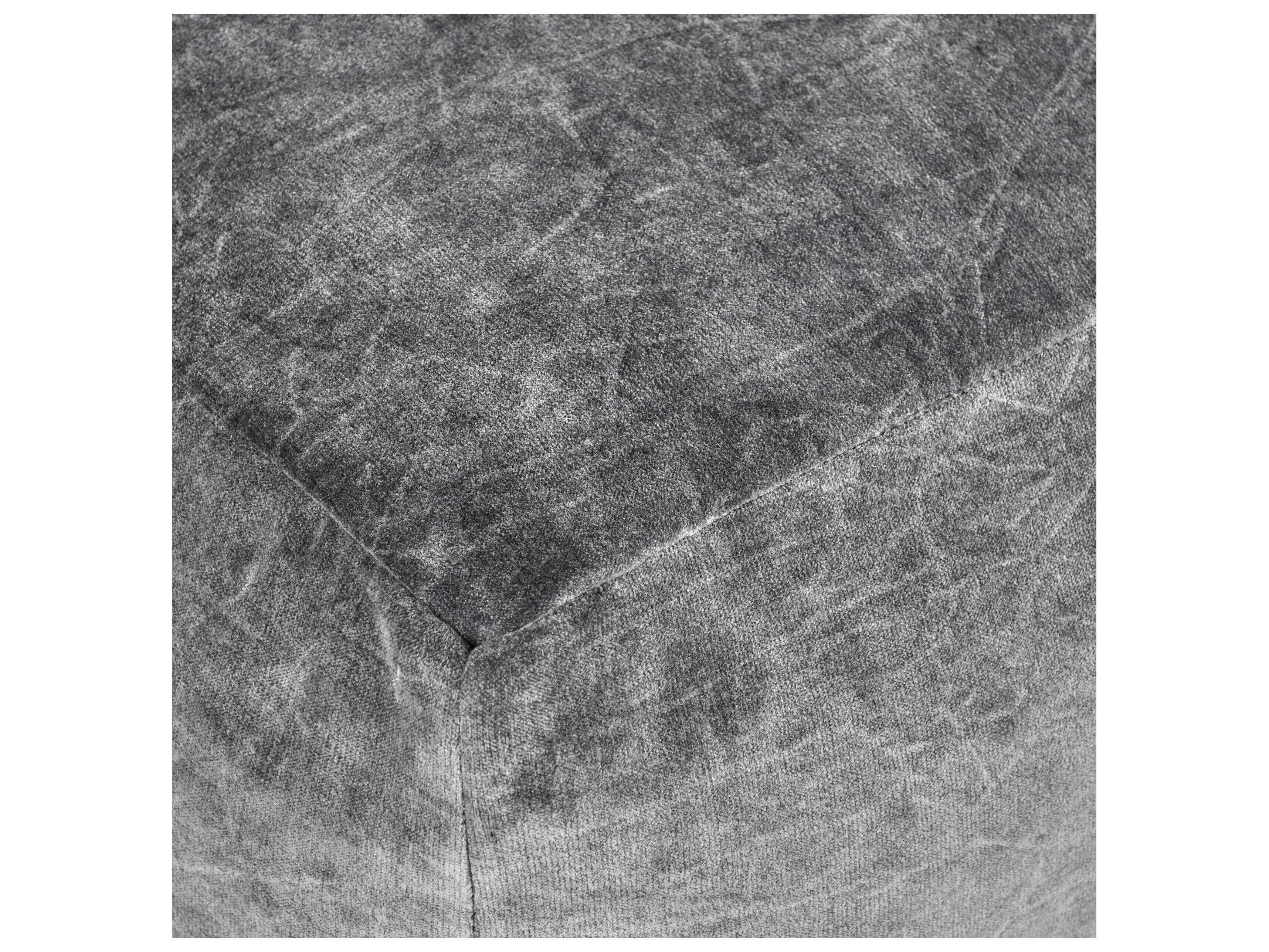 Villa by Classic Home Heirloom Stone Gray Upholstered Pouf