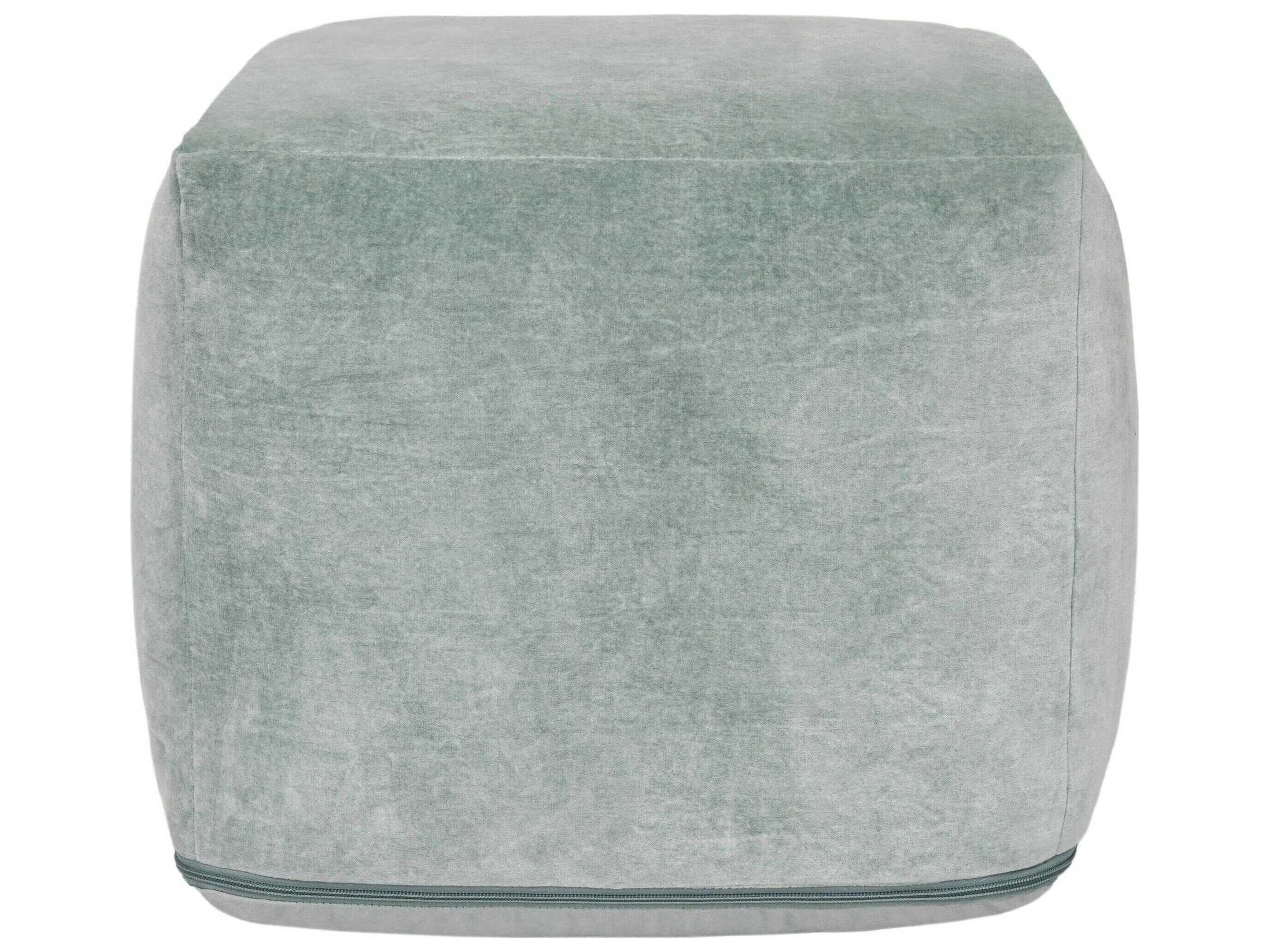 Villa by Classic Home Heirloom Green Upholstered Pouf