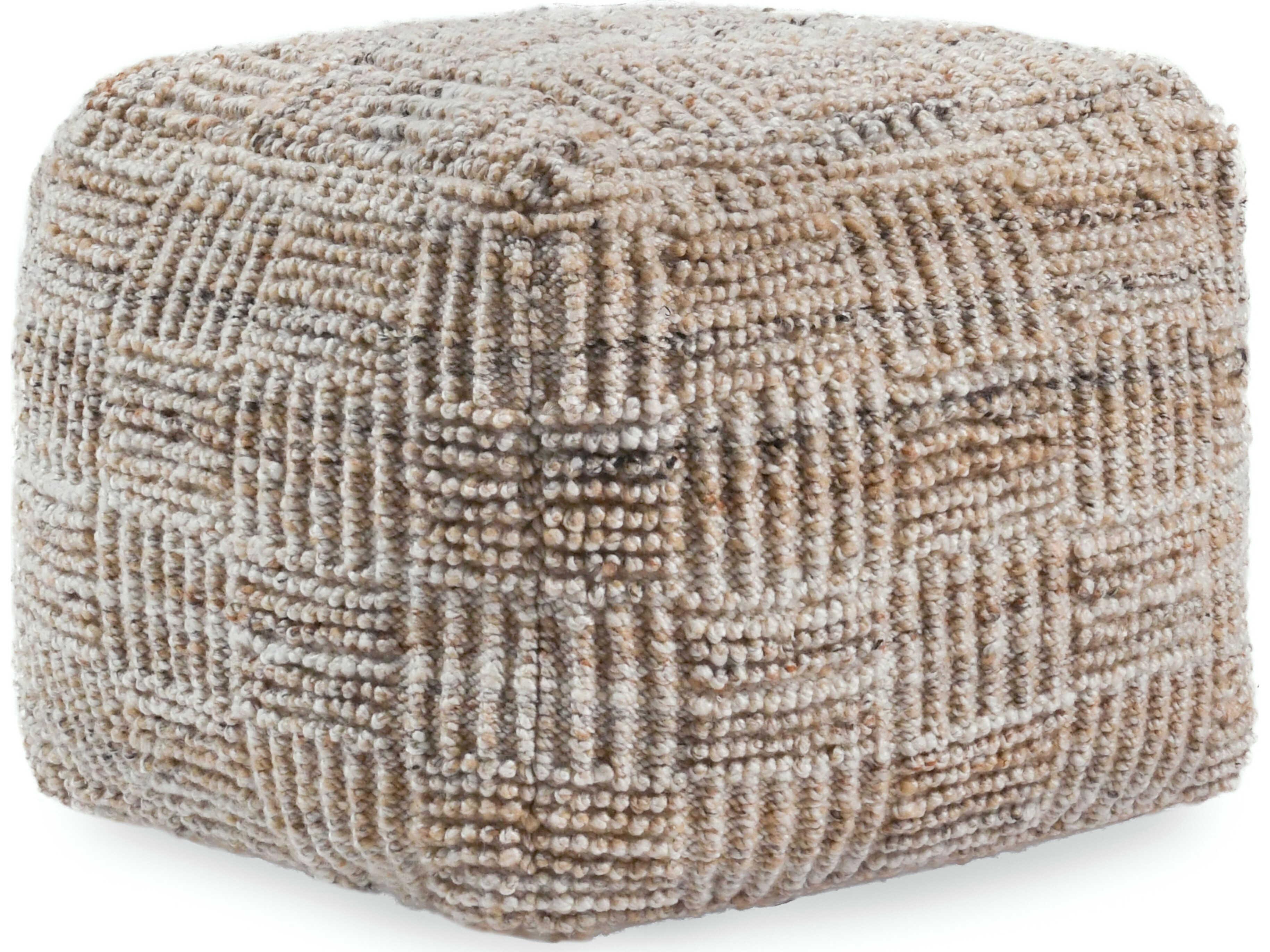 Villa by Classic Home Vico Beige Upholstered Ottoman