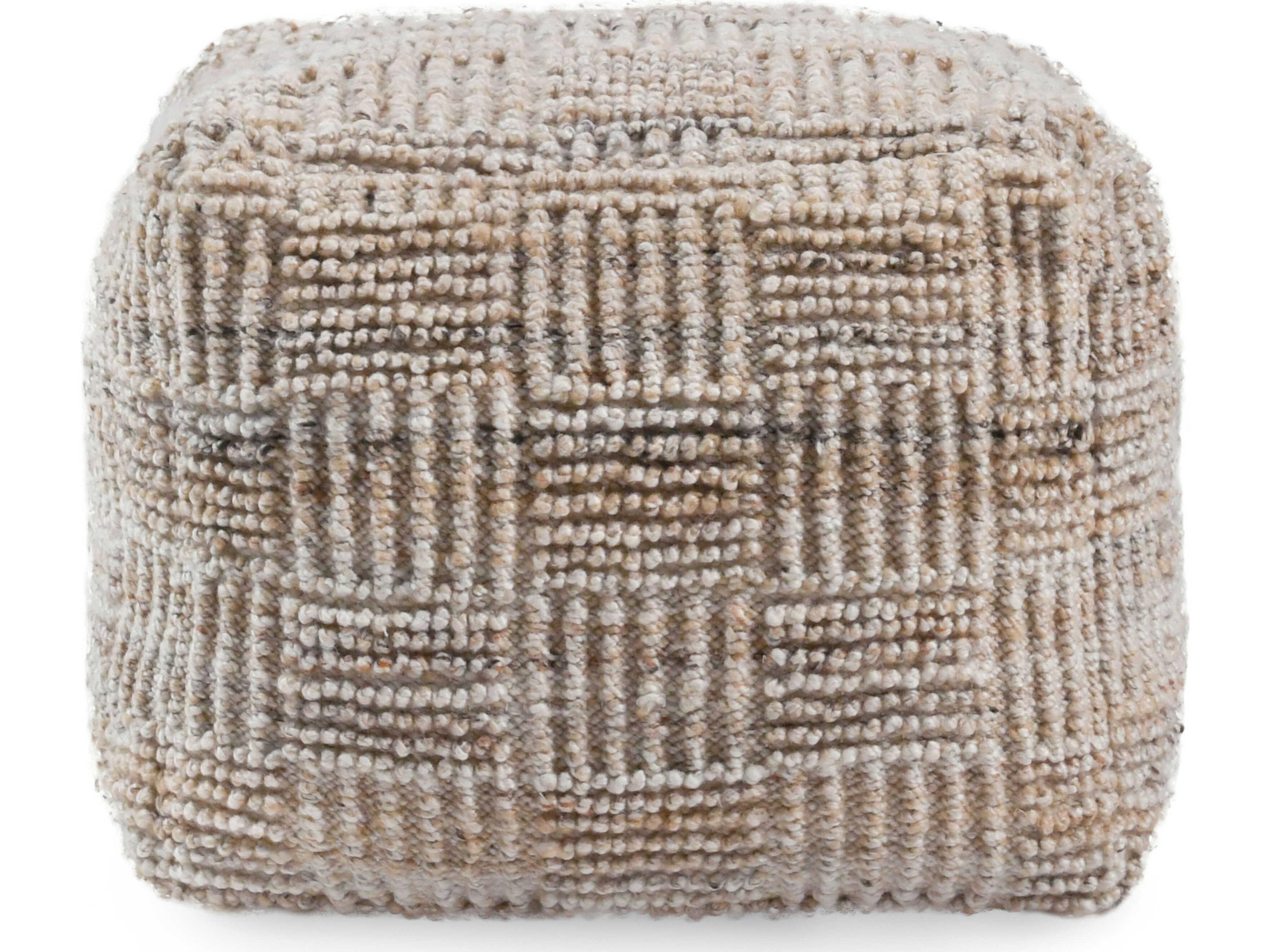 Villa by Classic Home Vico Beige Upholstered Ottoman