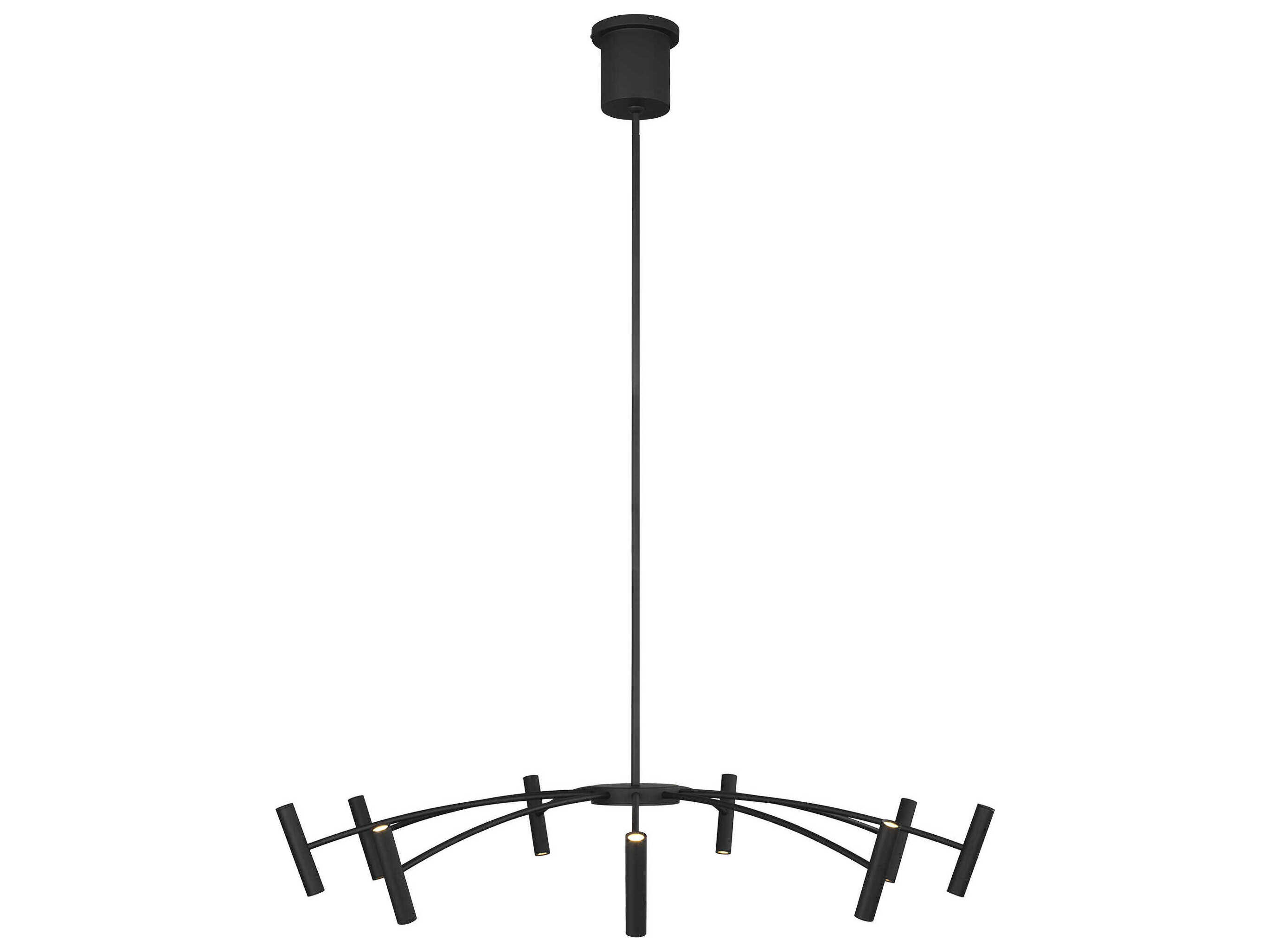 Visual Comfort Modern Aerial 1-Light Matte Black Chandelier