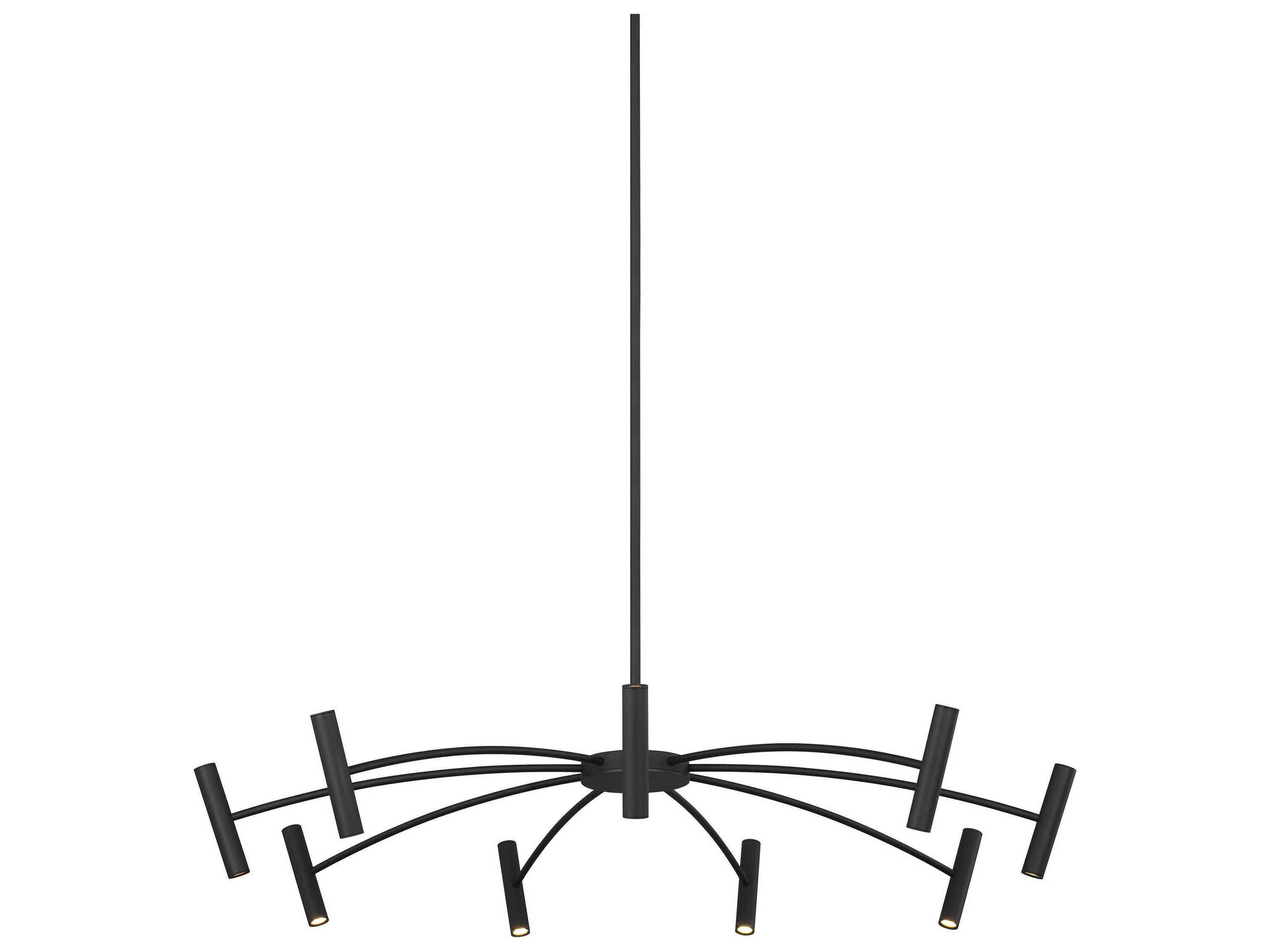Visual Comfort Modern Aerial 1-Light Matte Black Chandelier