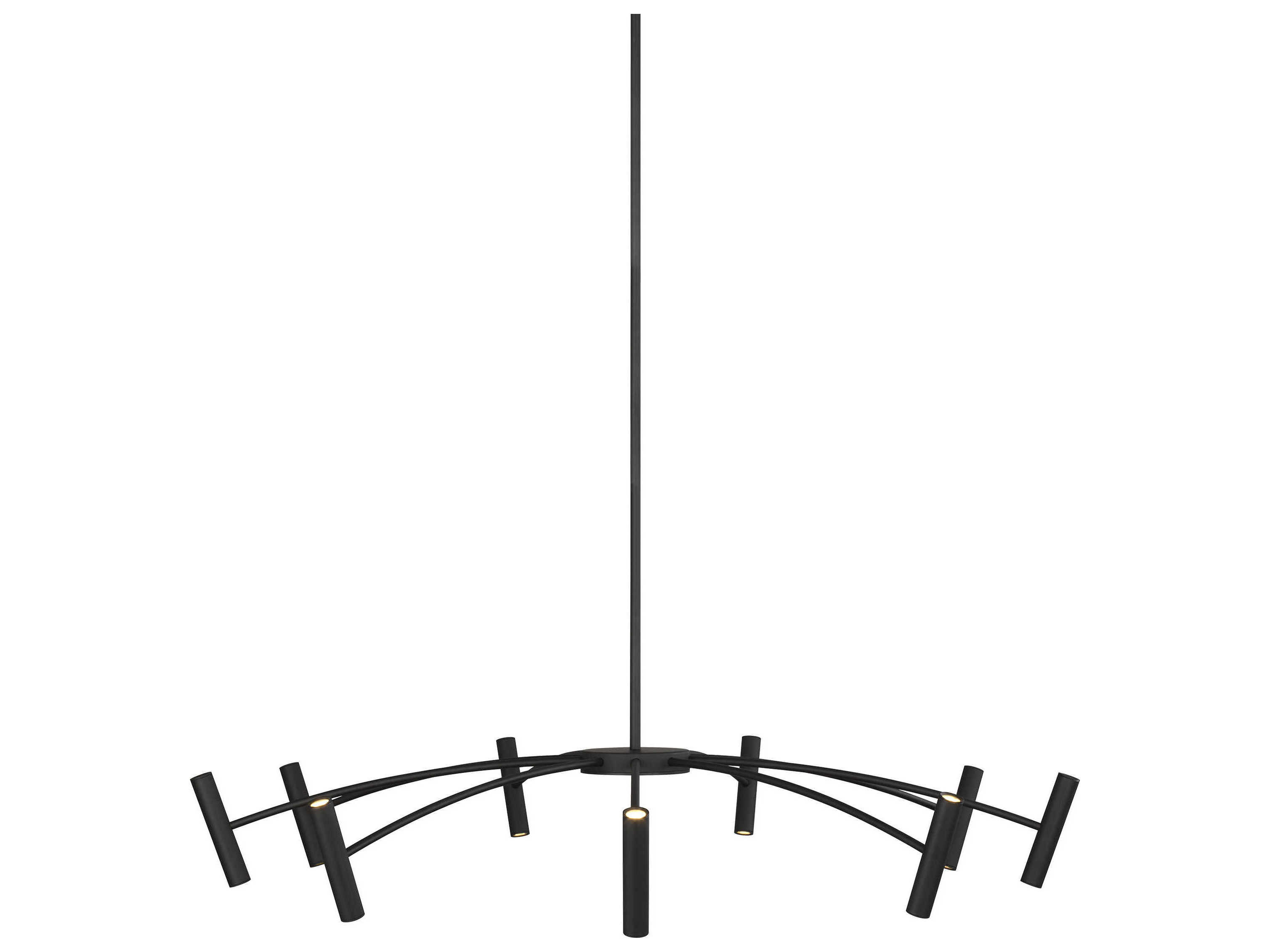 Visual Comfort Modern Aerial 1-Light Matte Black Chandelier