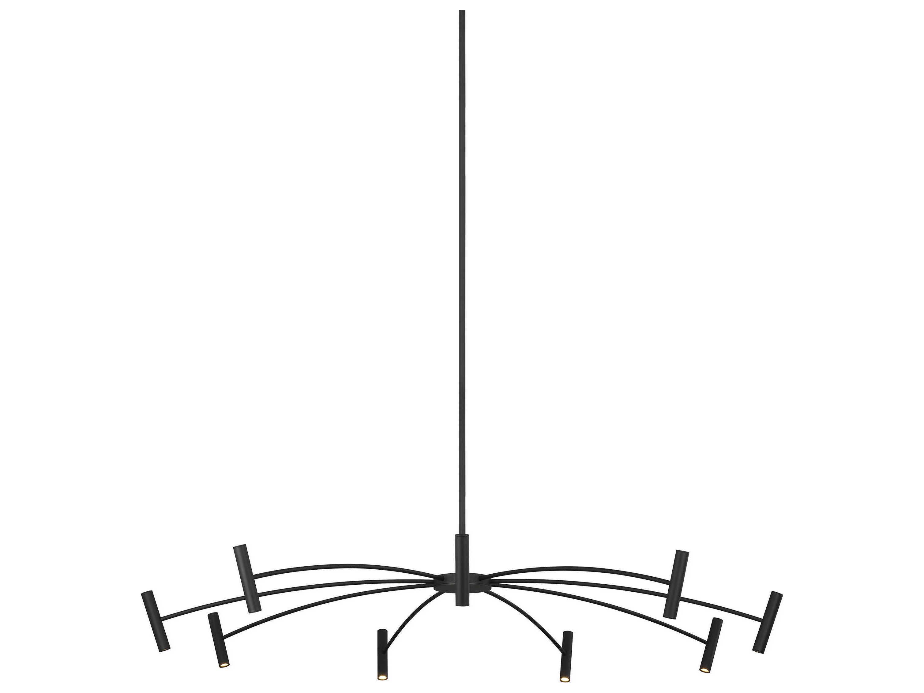 Visual Comfort Modern Aerial 1-Light Matte Black Chandelier