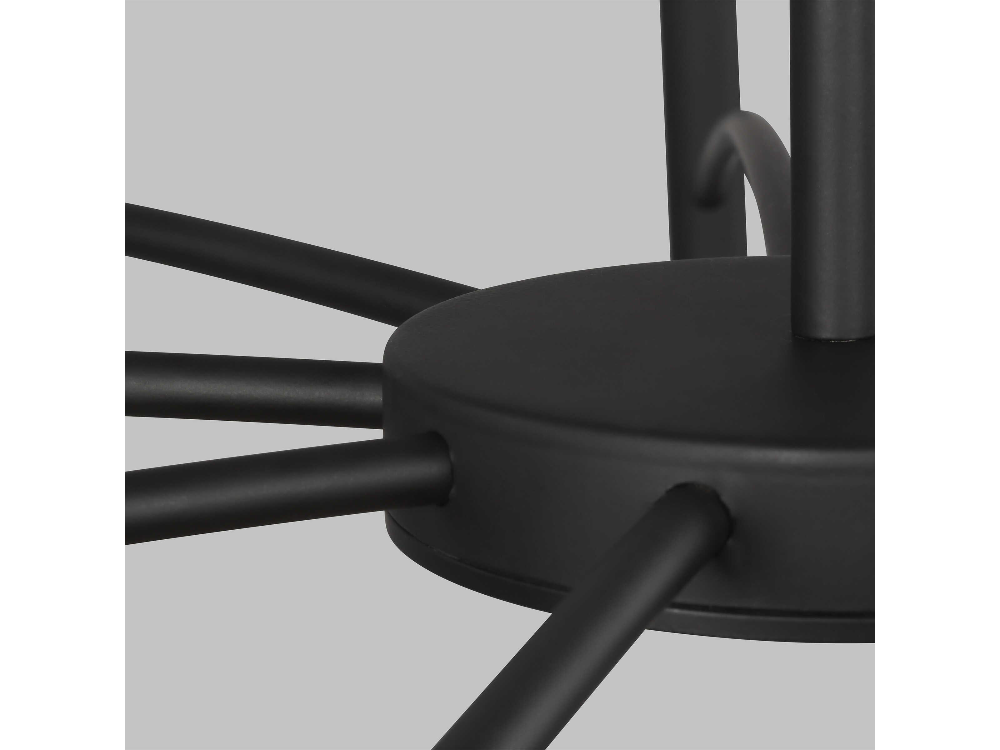 Visual Comfort Modern Aerial 1-Light Matte Black Chandelier