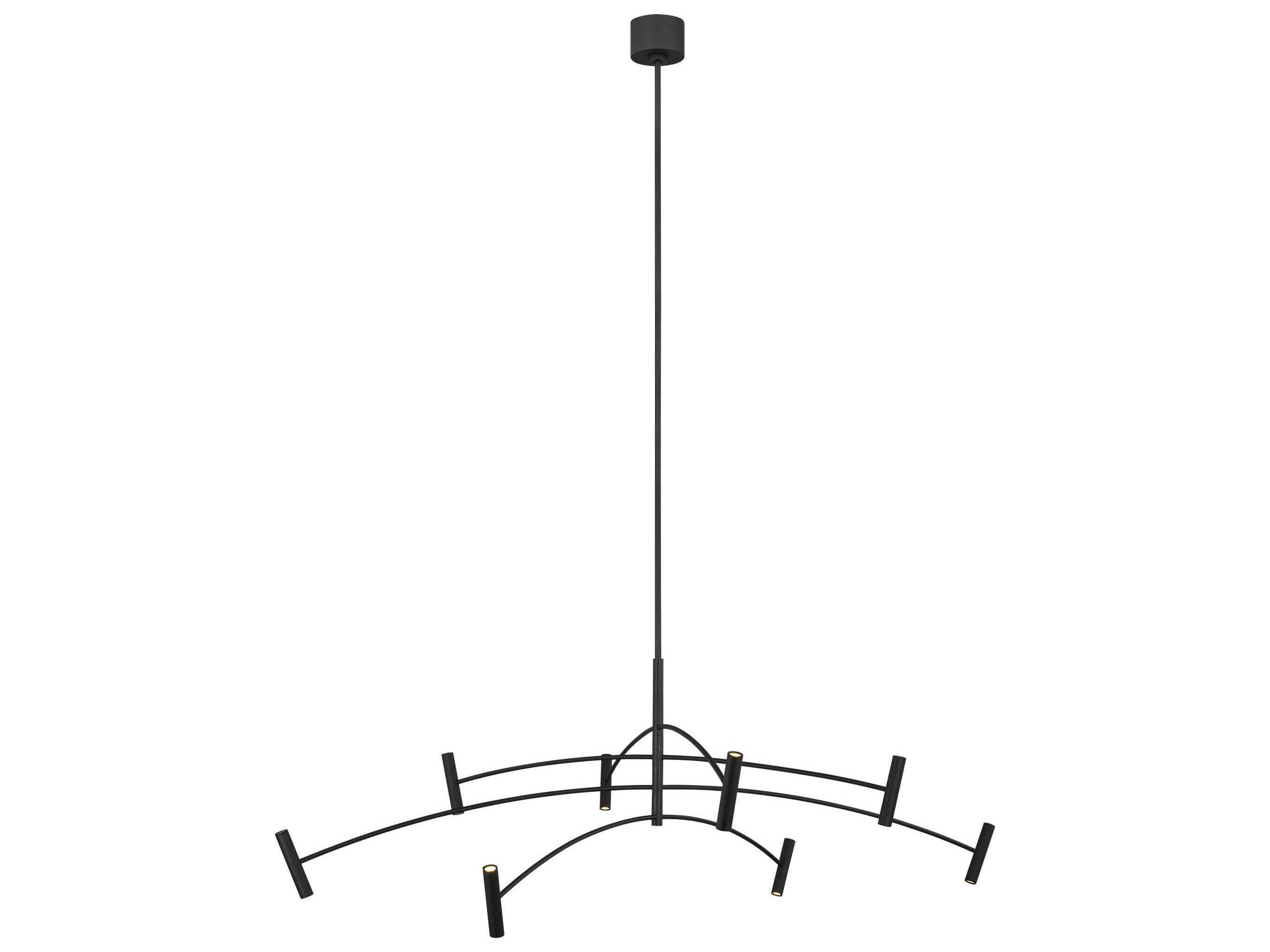 Visual Comfort Modern Aerial 1-Light Matte Black Chandelier