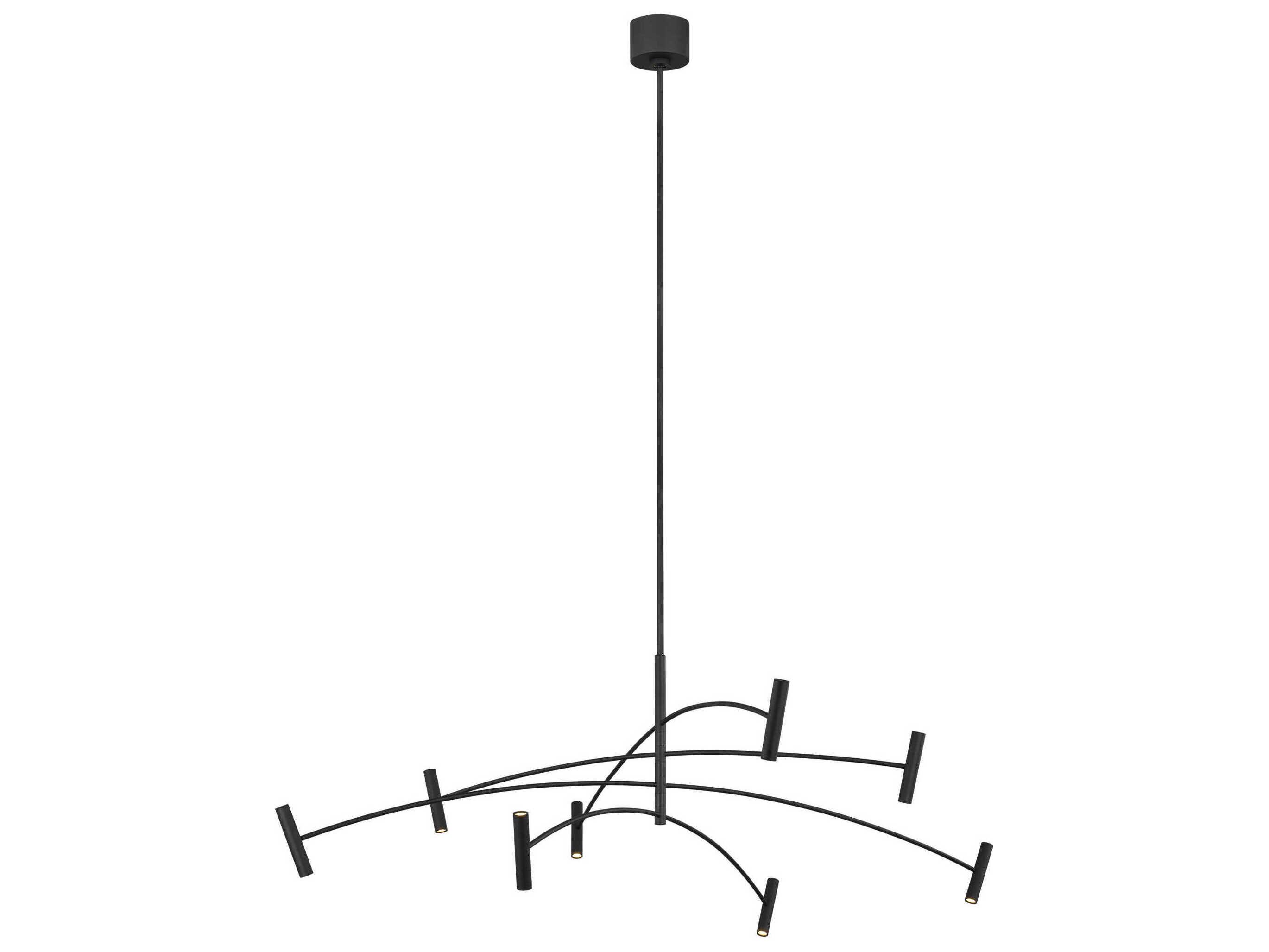 Visual Comfort Modern Aerial 1-Light Matte Black Chandelier