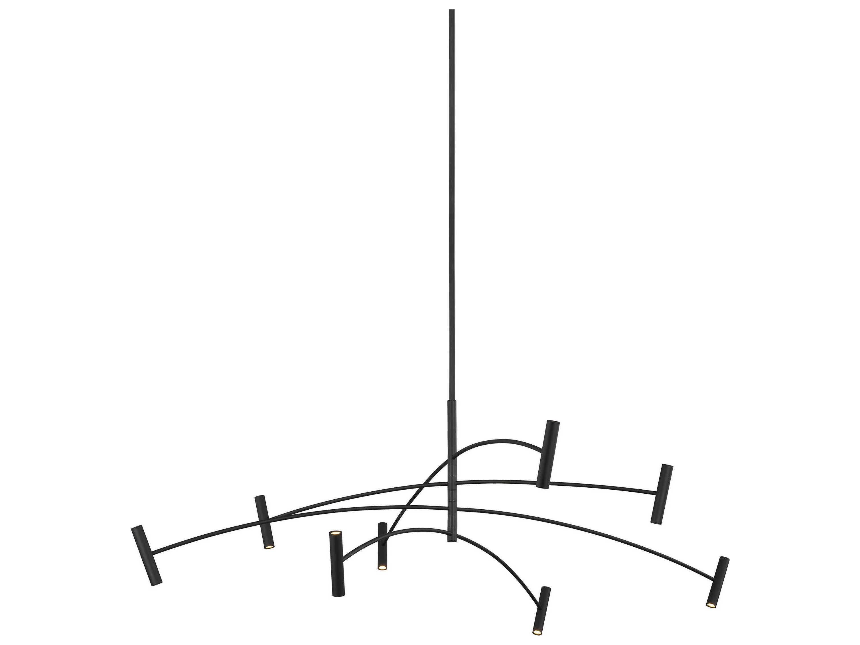 Visual Comfort Modern Aerial 1-Light Matte Black Chandelier