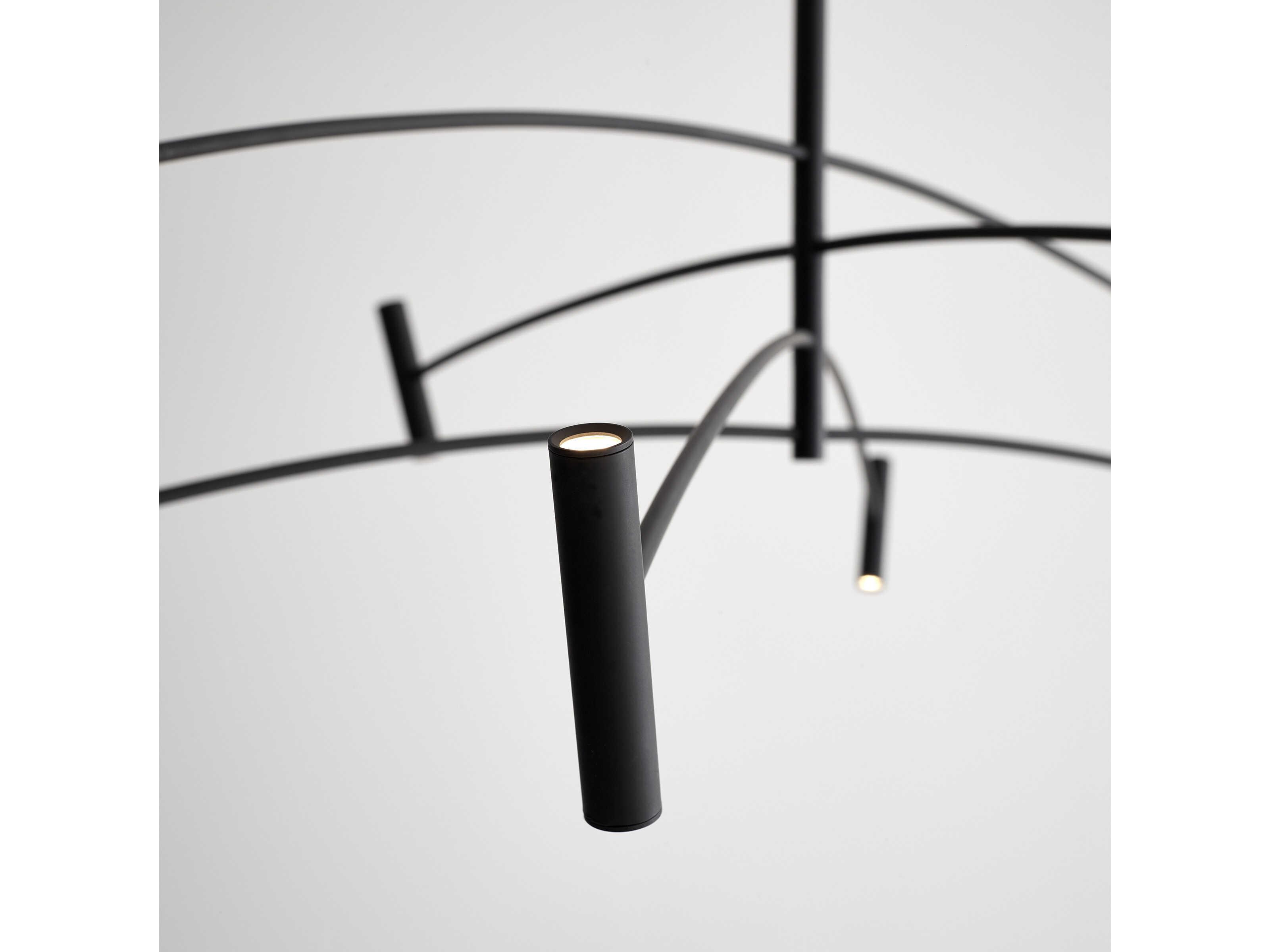 Visual Comfort Modern Aerial 1-Light Matte Black Chandelier
