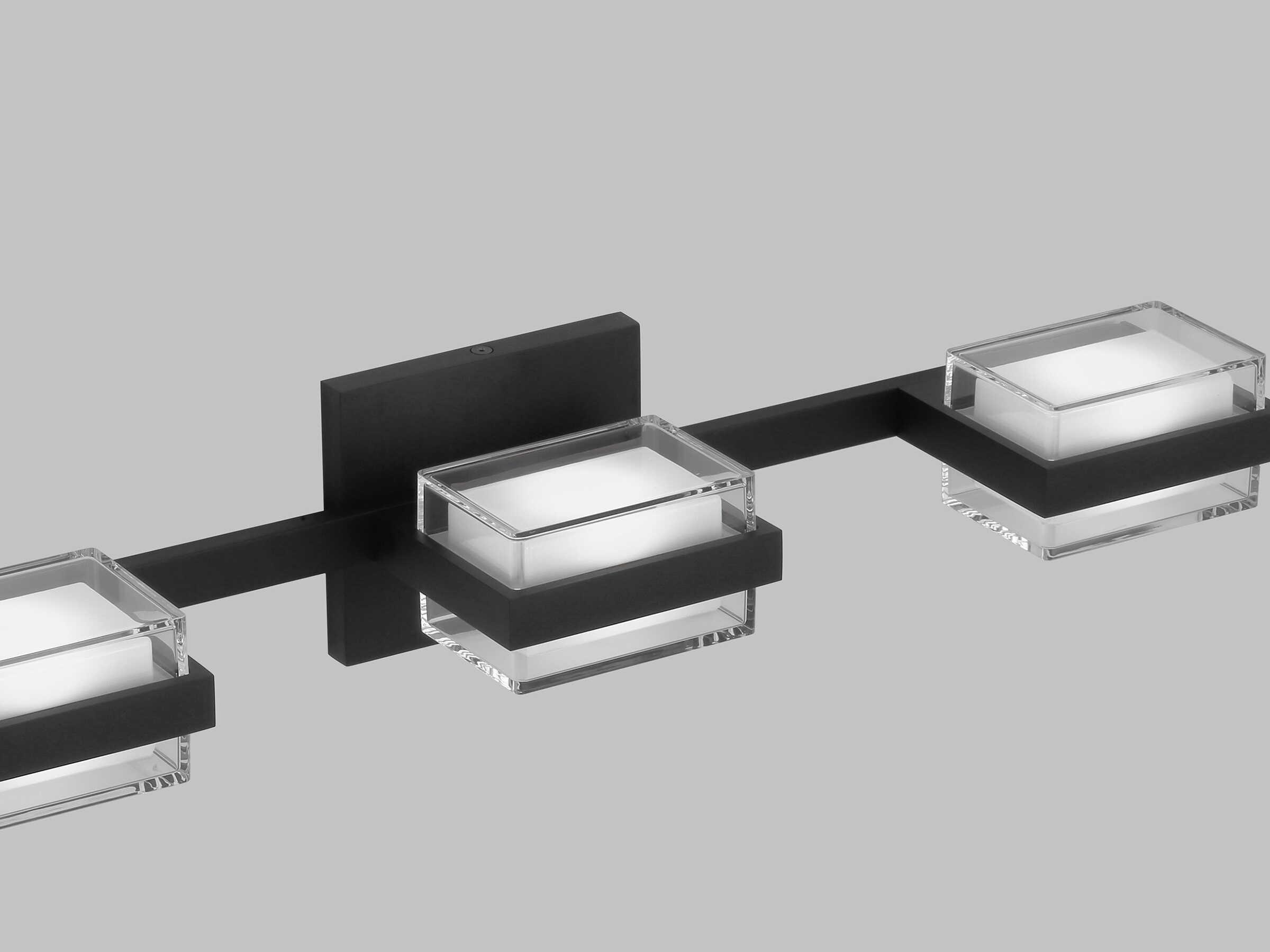 Visual Comfort Modern Kamden 3-Light Nightshade Black Vanity Light