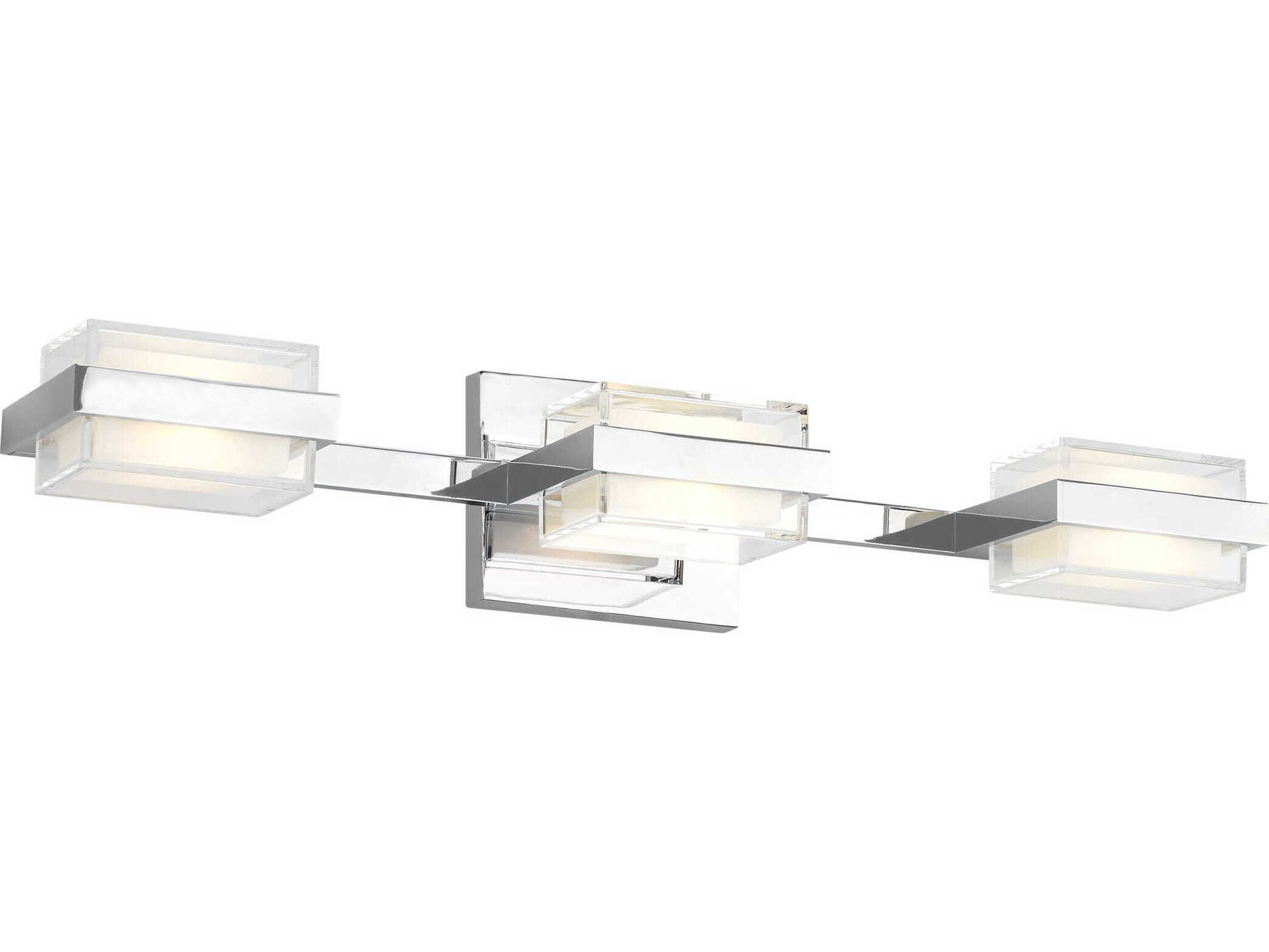 Visual Comfort Modern Kamden 3-Light Chrome Vanity Light