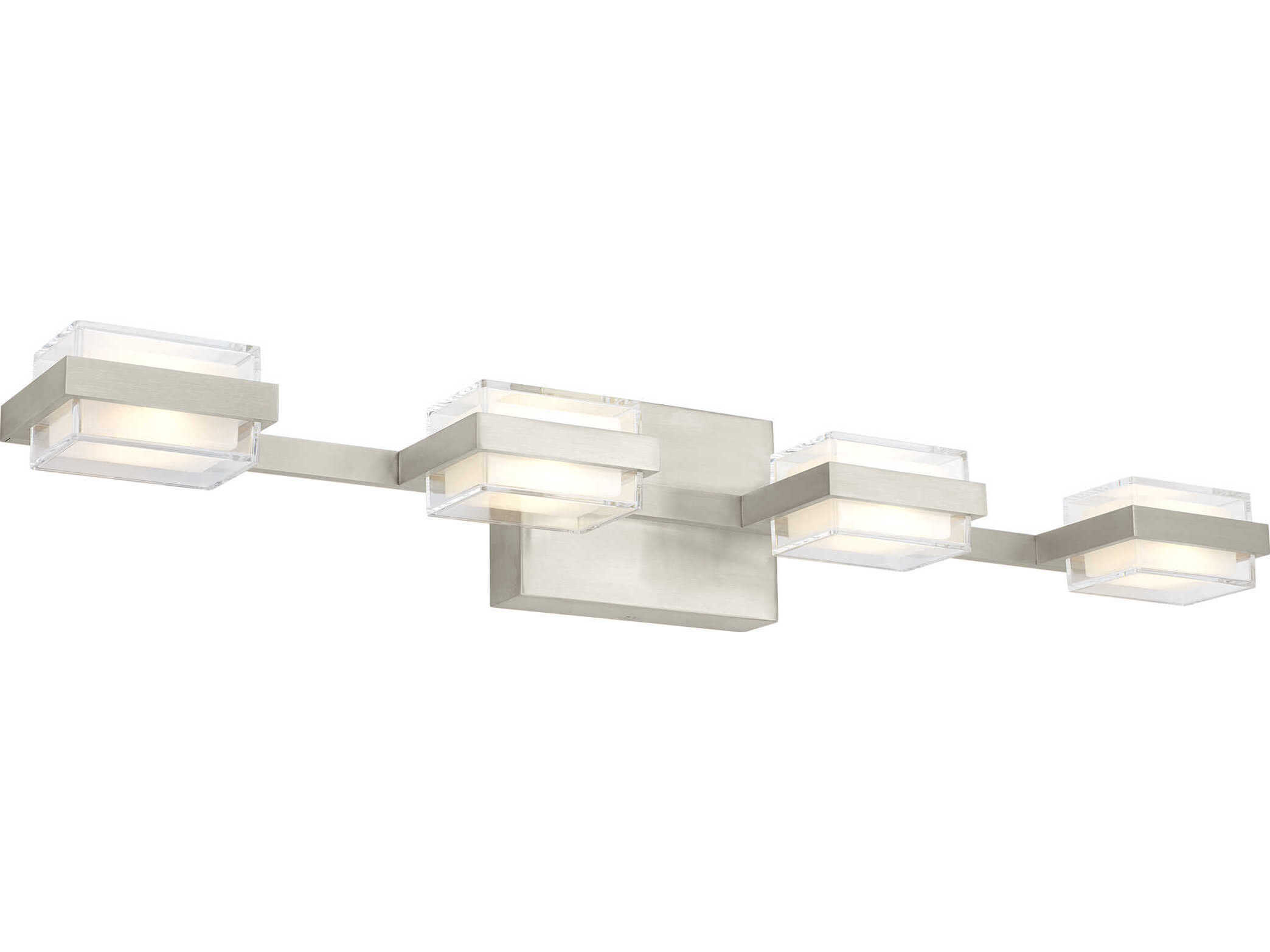 Visual Comfort Modern Kamden 4-Light Satin Nickel Vanity Light