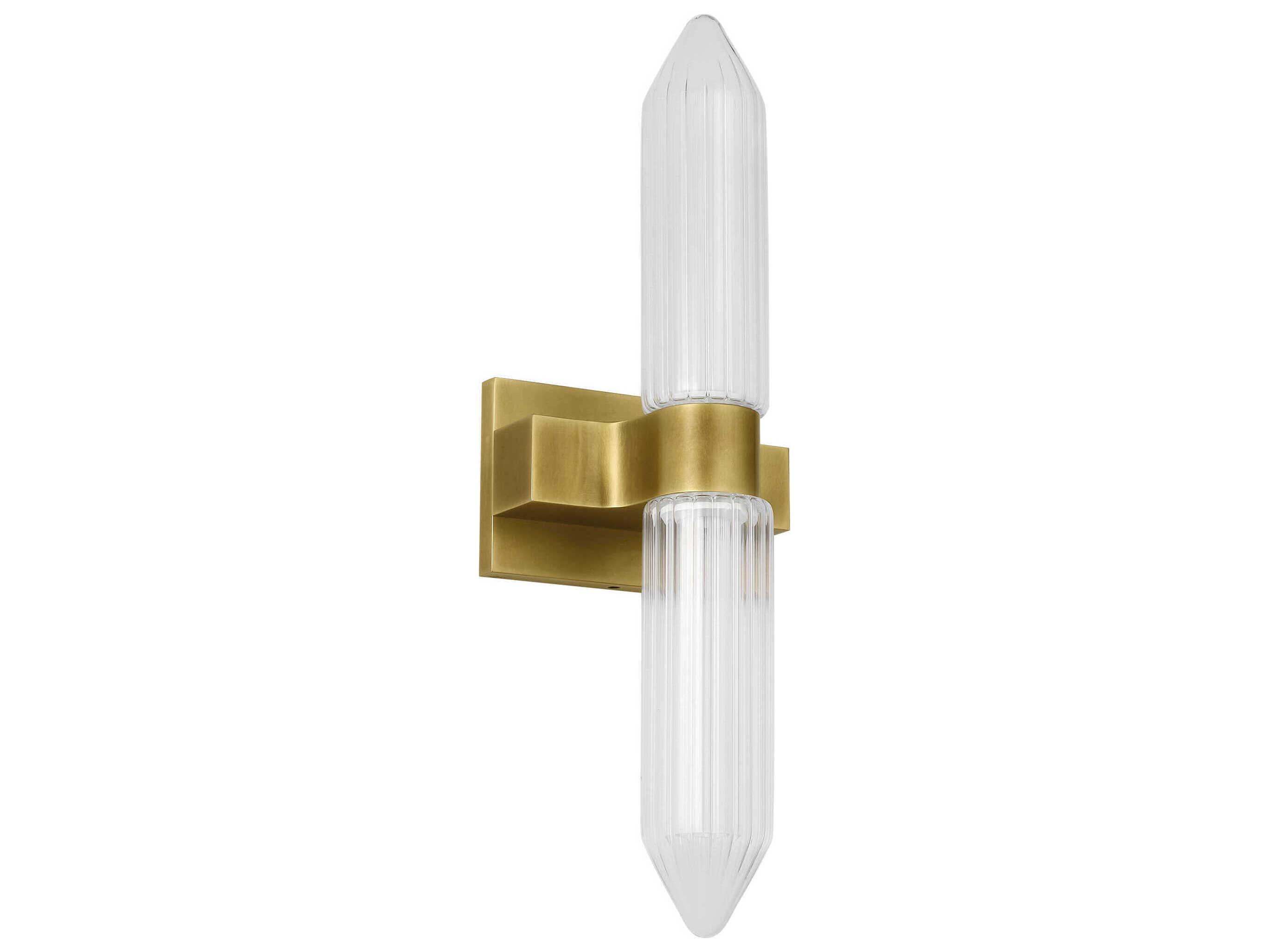 Visual Comfort Modern Langston 1-Light Plated Brass Wall Sconce