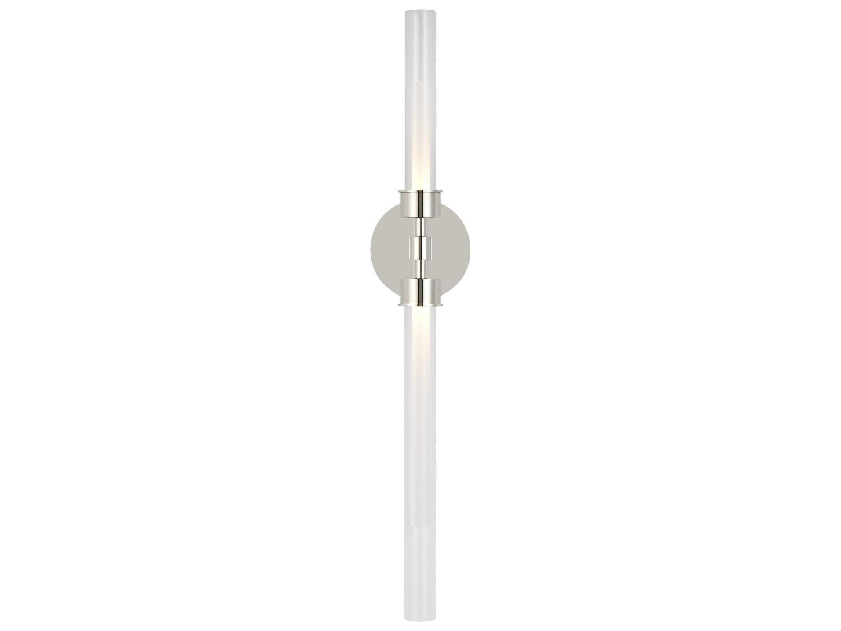 Visual Comfort Modern Linger 2-Light Polished Nickel Wall Sconce