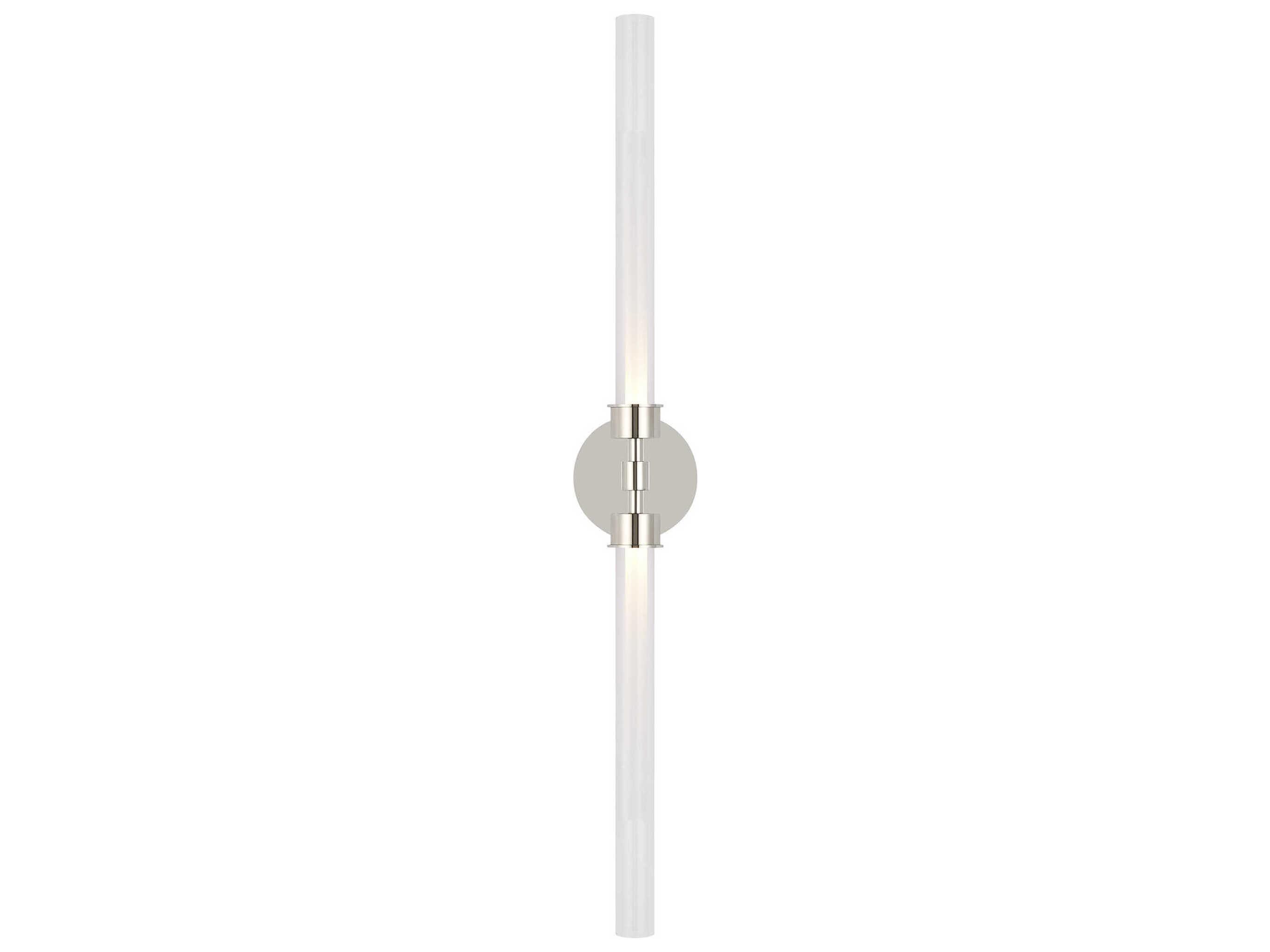 Visual Comfort Modern Linger 2-Light Polished Nickel Wall Sconce
