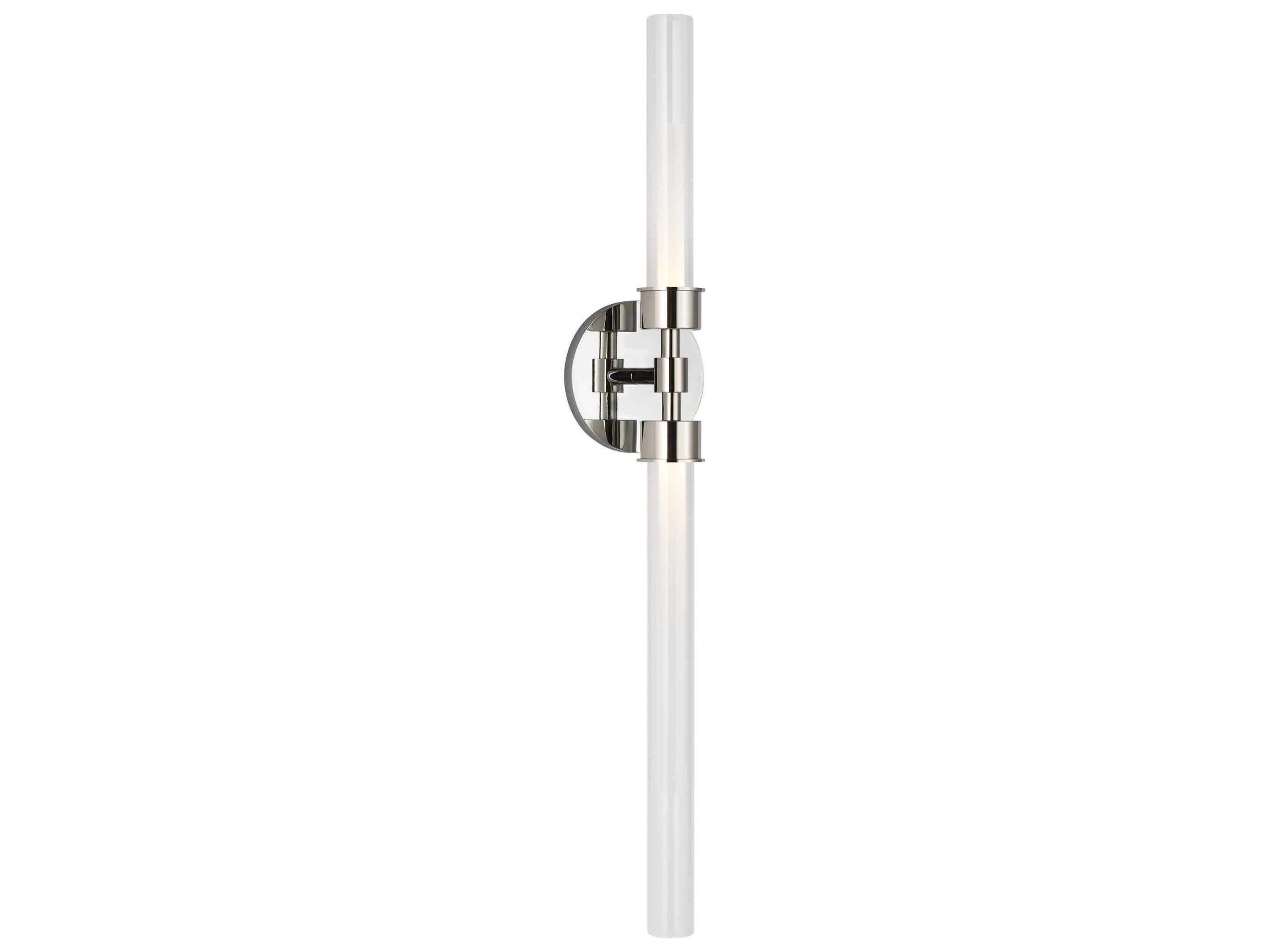 Visual Comfort Modern Linger 2-Light Polished Nickel Wall Sconce