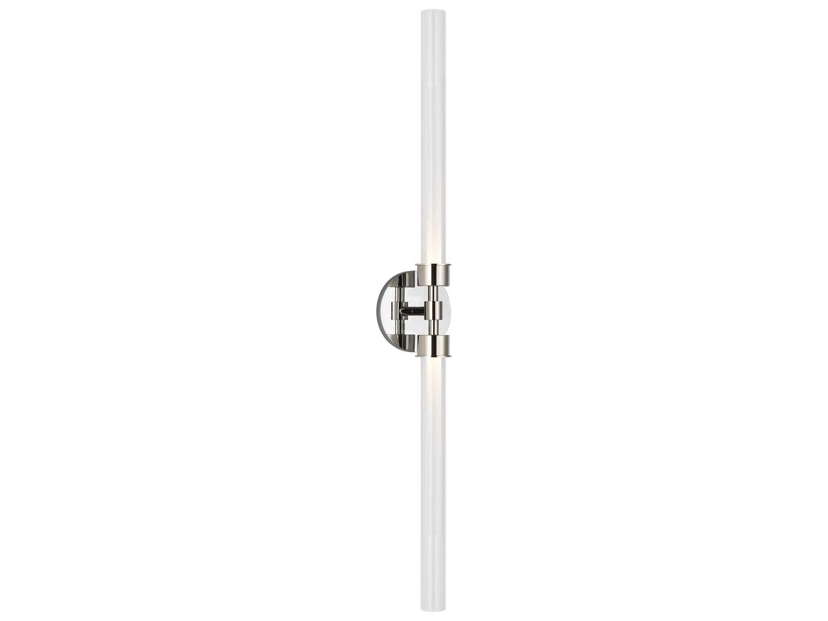 Visual Comfort Modern Linger 2-Light Polished Nickel Wall Sconce