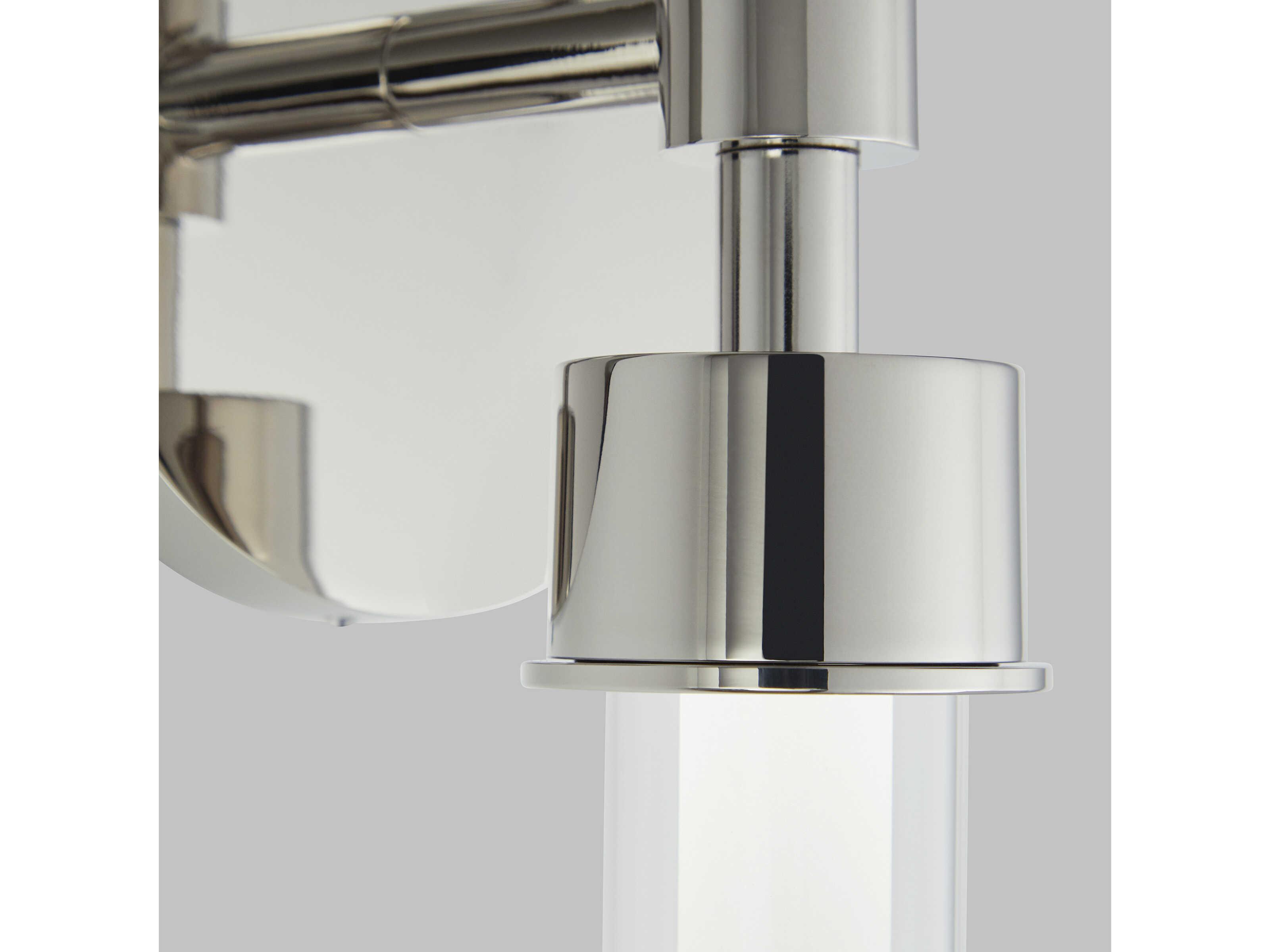 Visual Comfort Modern Linger 2-Light Polished Nickel Wall Sconce