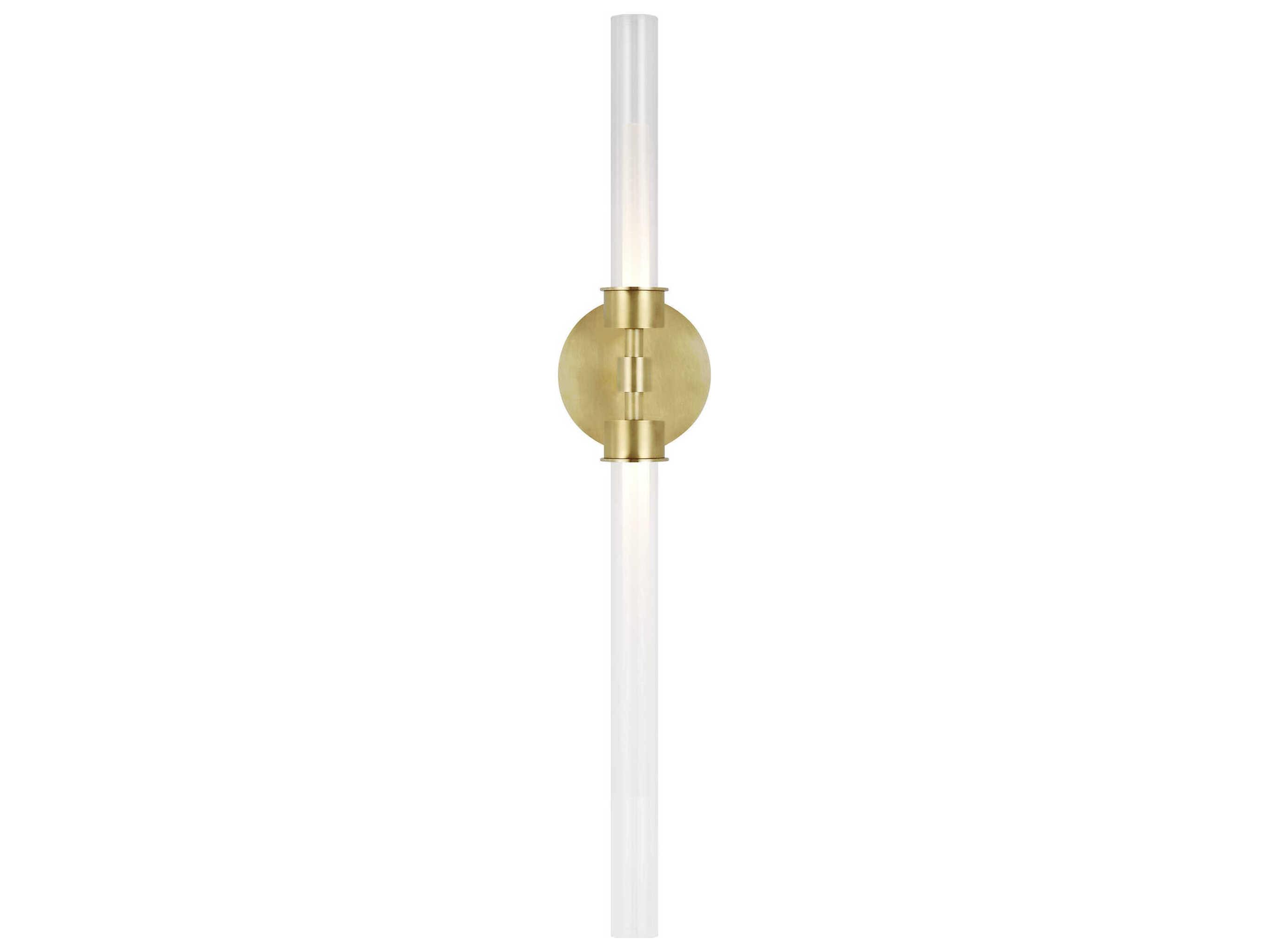 Visual Comfort Modern Linger 2-Light Natural Brass Wall Sconce