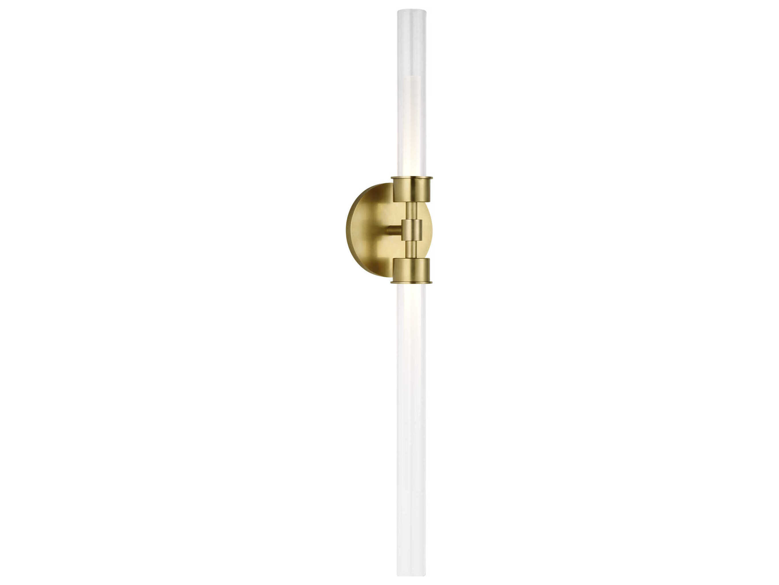 Visual Comfort Modern Linger 2-Light Natural Brass Wall Sconce