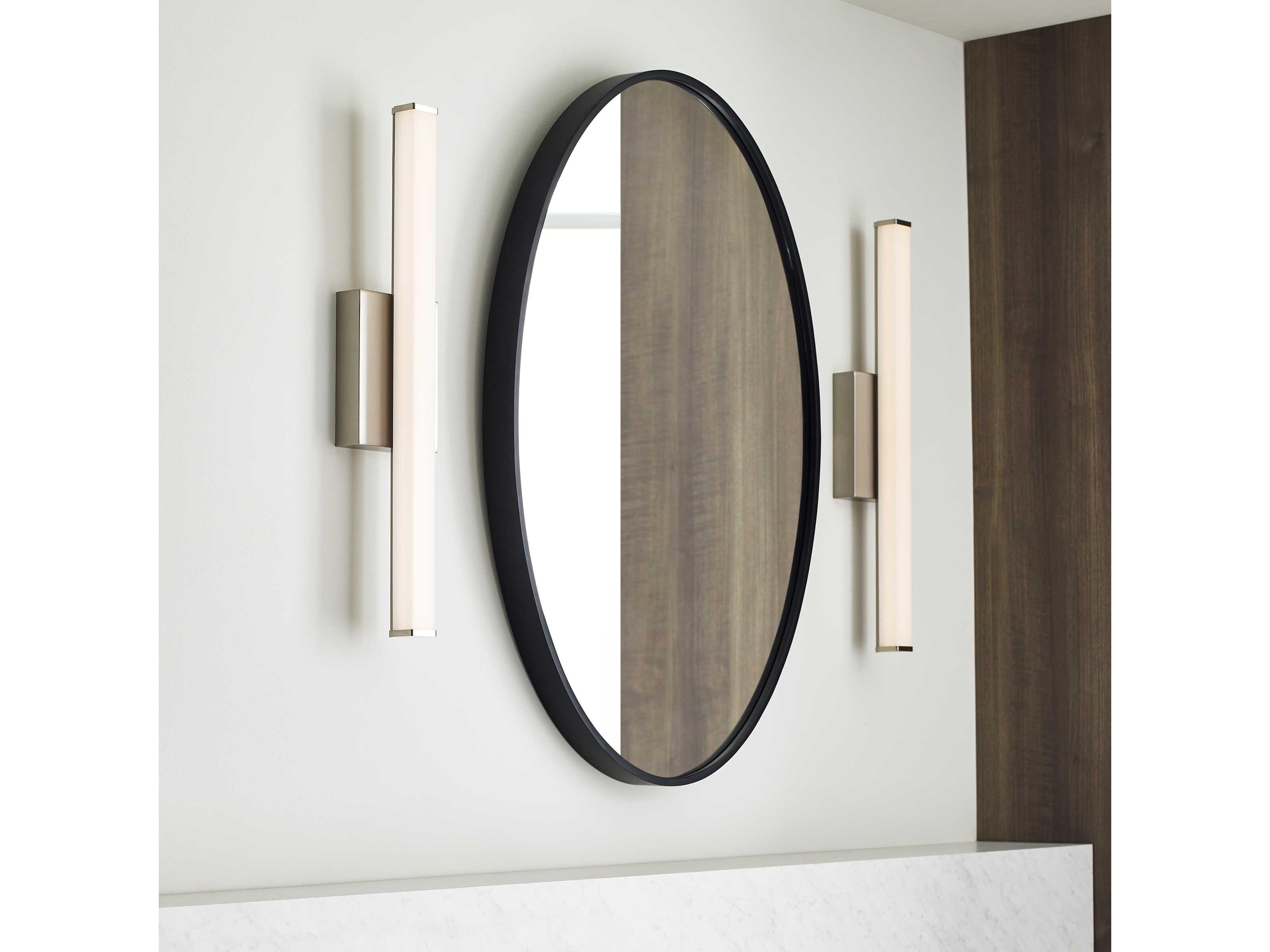 Visual Comfort Modern Lufe 1-Light Satin Nickel Vanity Light