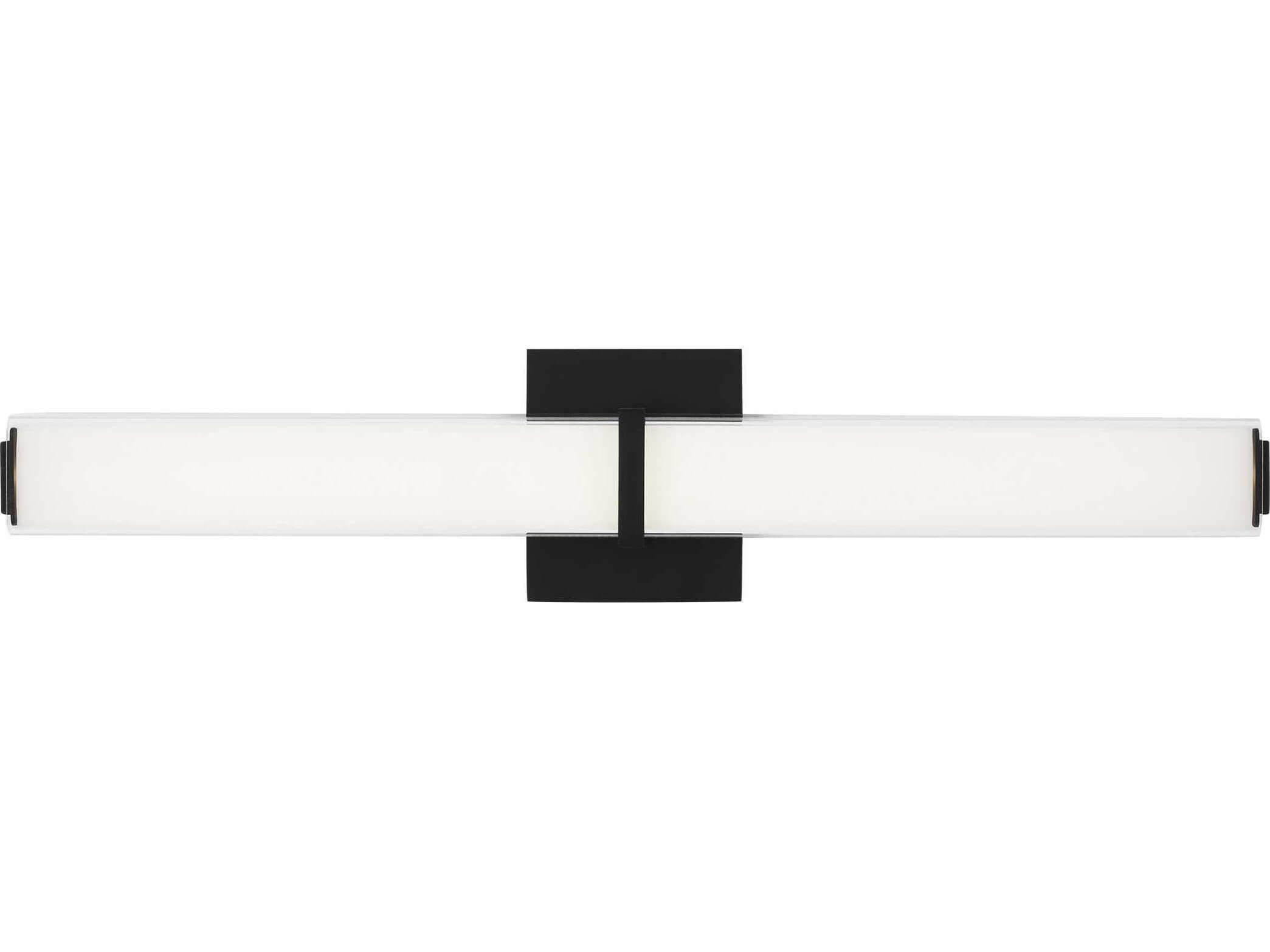 Visual Comfort Modern Milan 1-Light Nightshade Black Vanity Light