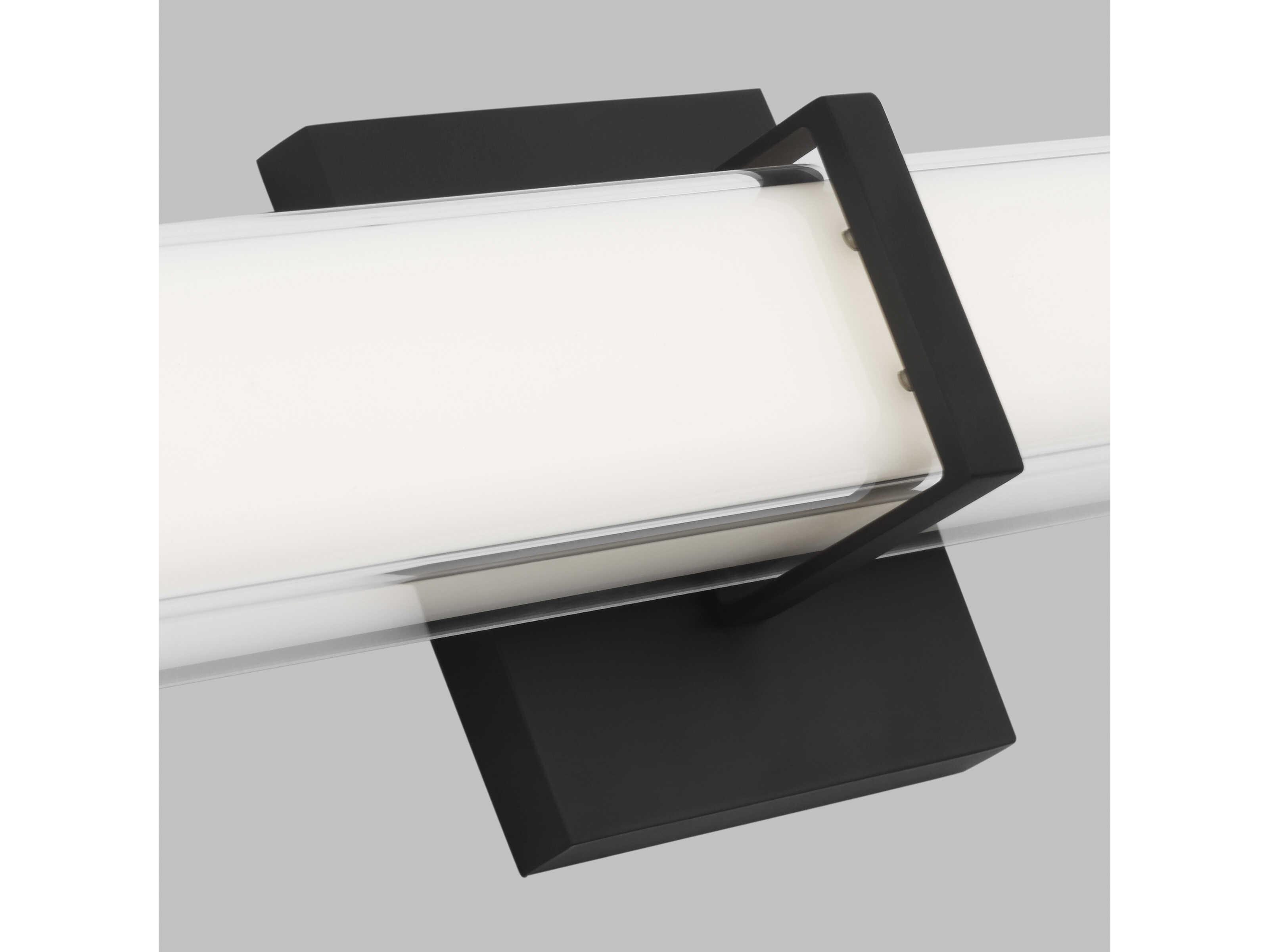 Visual Comfort Modern Milan 1-Light Nightshade Black Vanity Light