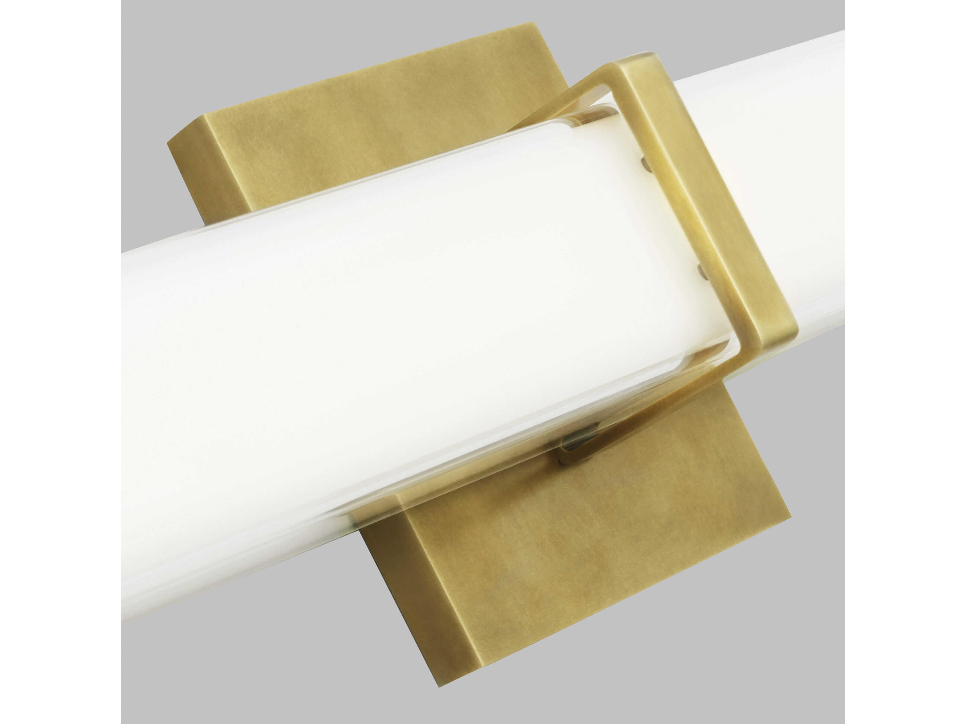 Visual Comfort Modern Milan 1-Light Natural Brass Vanity Light