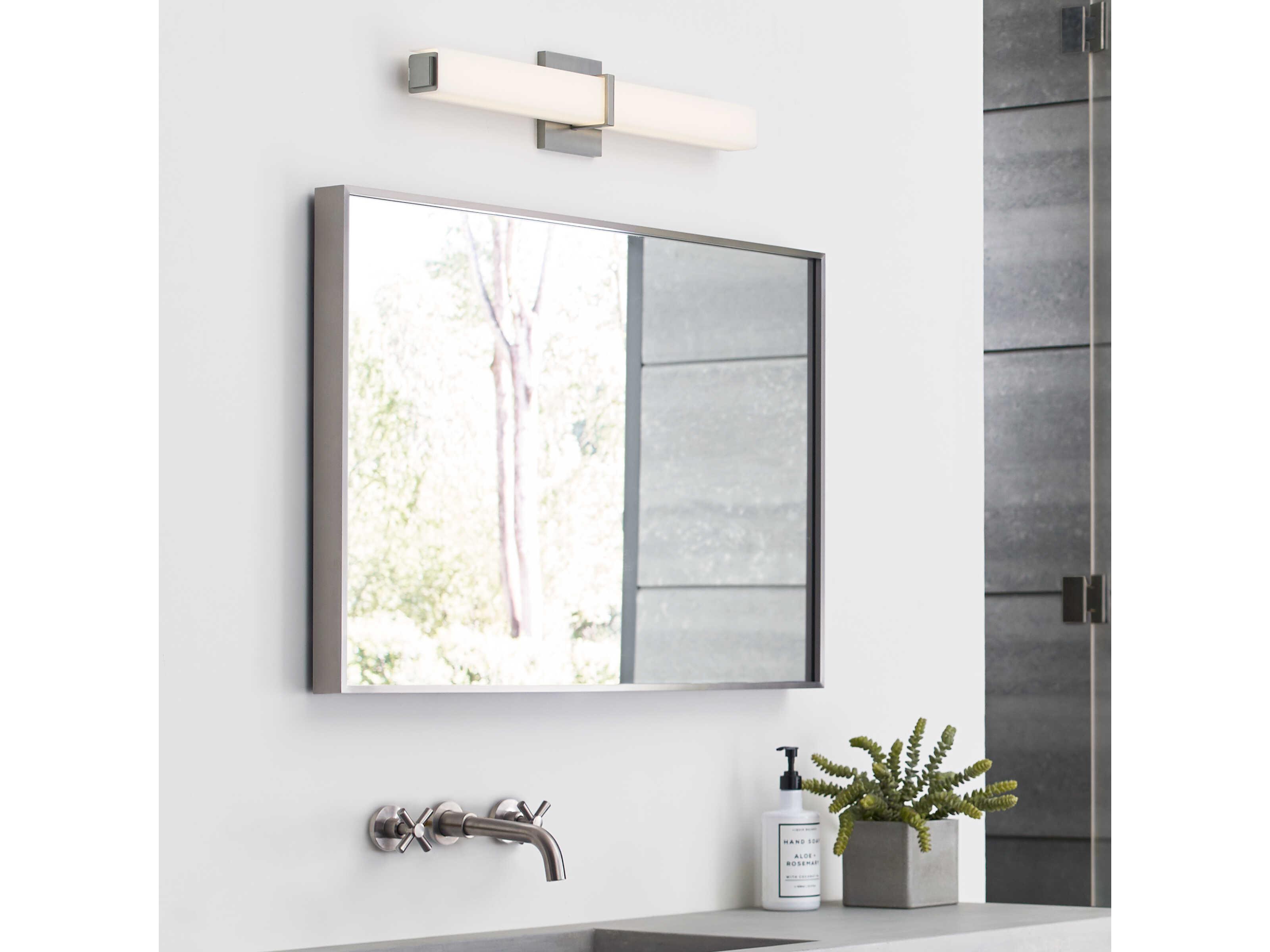 Visual Comfort Modern Milan 1-Light Satin Nickel Vanity Light