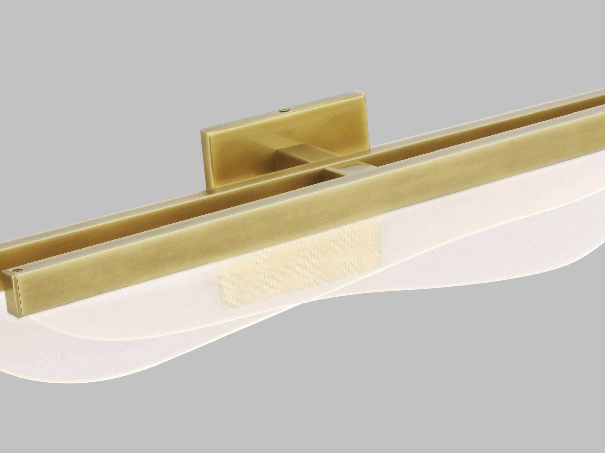 Visual Comfort Modern Nyra 1-Light Plated Brass Vanity Light