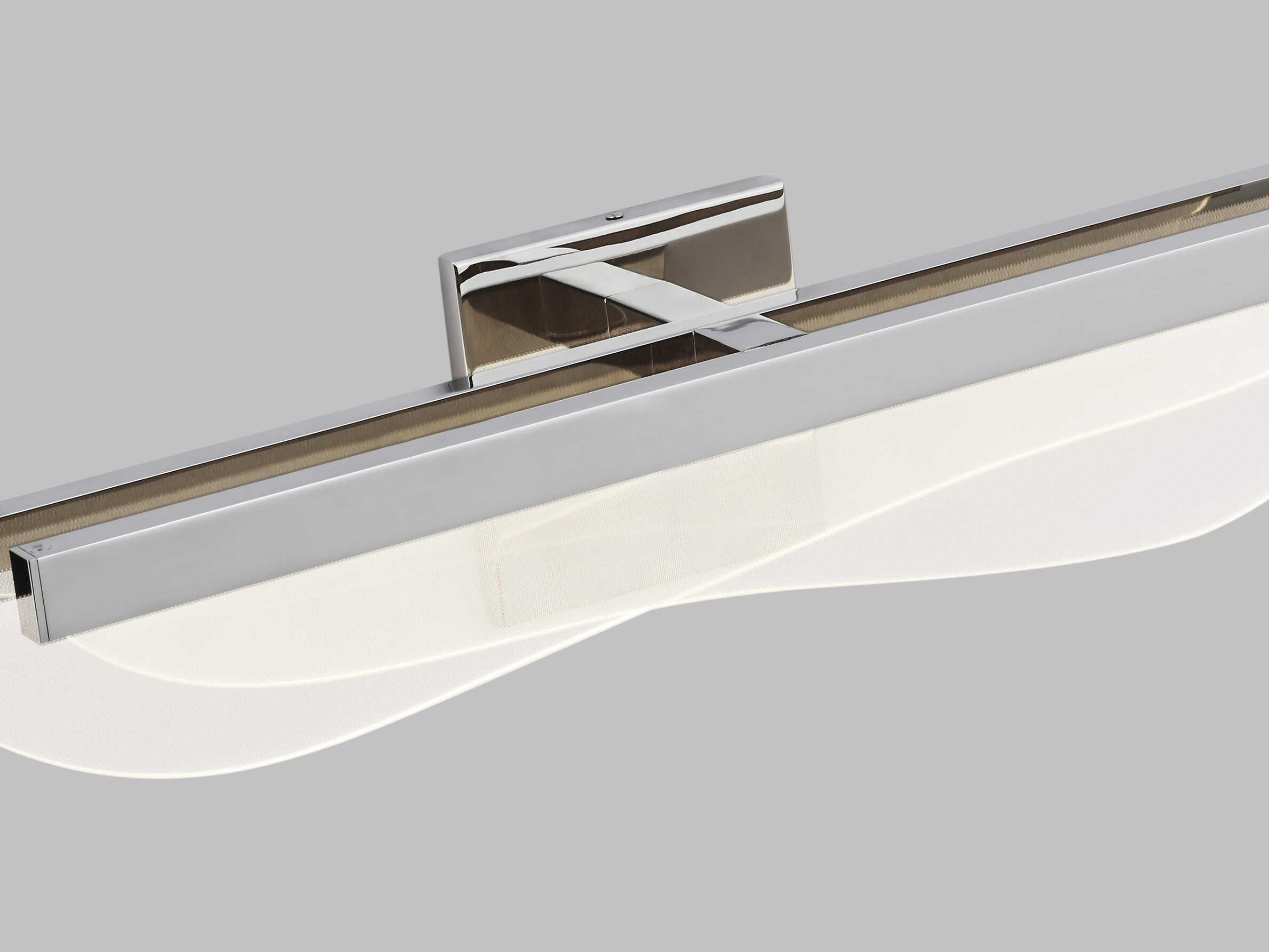 Visual Comfort Modern Nyra 1-Light Polished Nickel Vanity Light