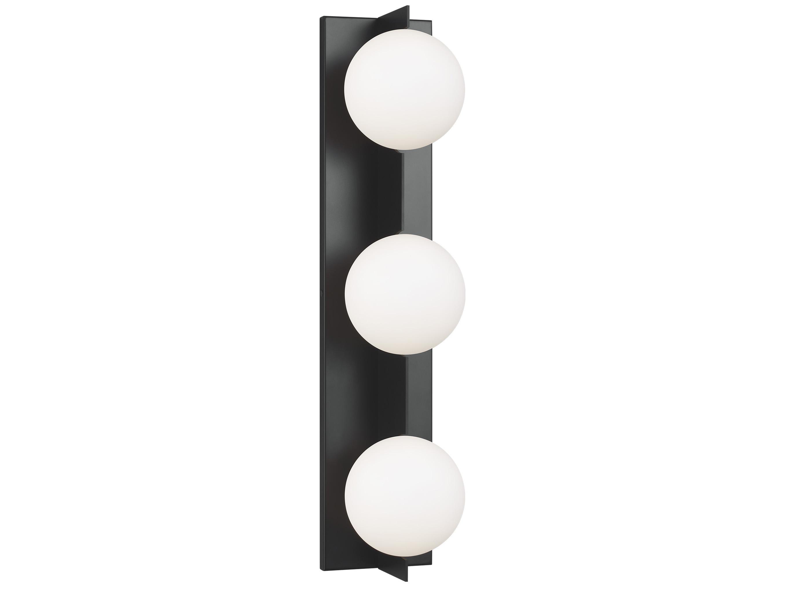 Visual Comfort Modern Orbel 3-Light Matte Black Vanity Light