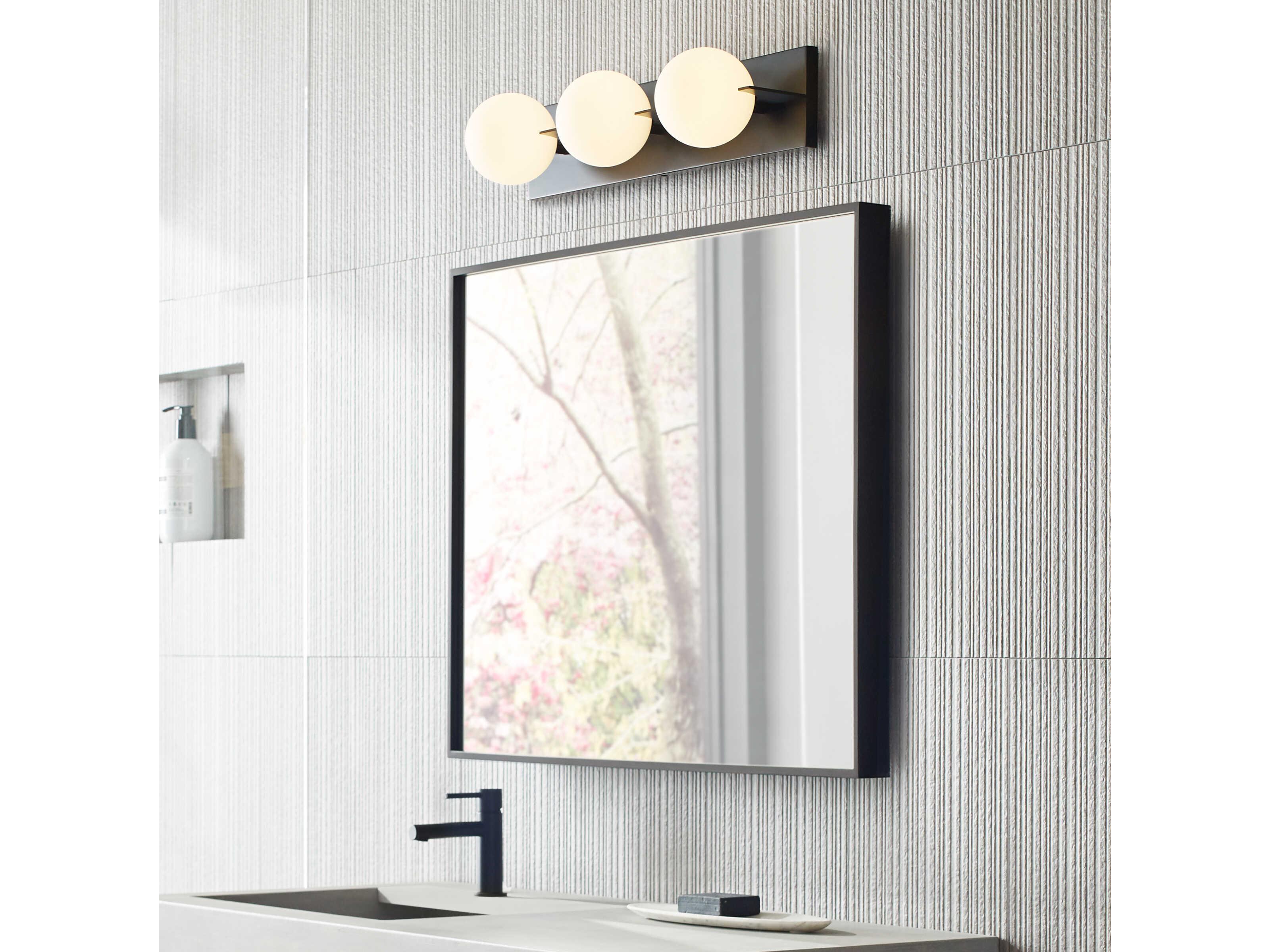 Visual Comfort Modern Orbel 3-Light Matte Black Vanity Light