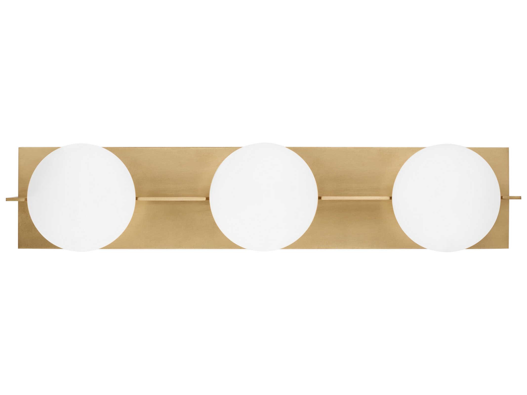 Visual Comfort Modern Orbel 3-Light Natural Brass Vanity Light