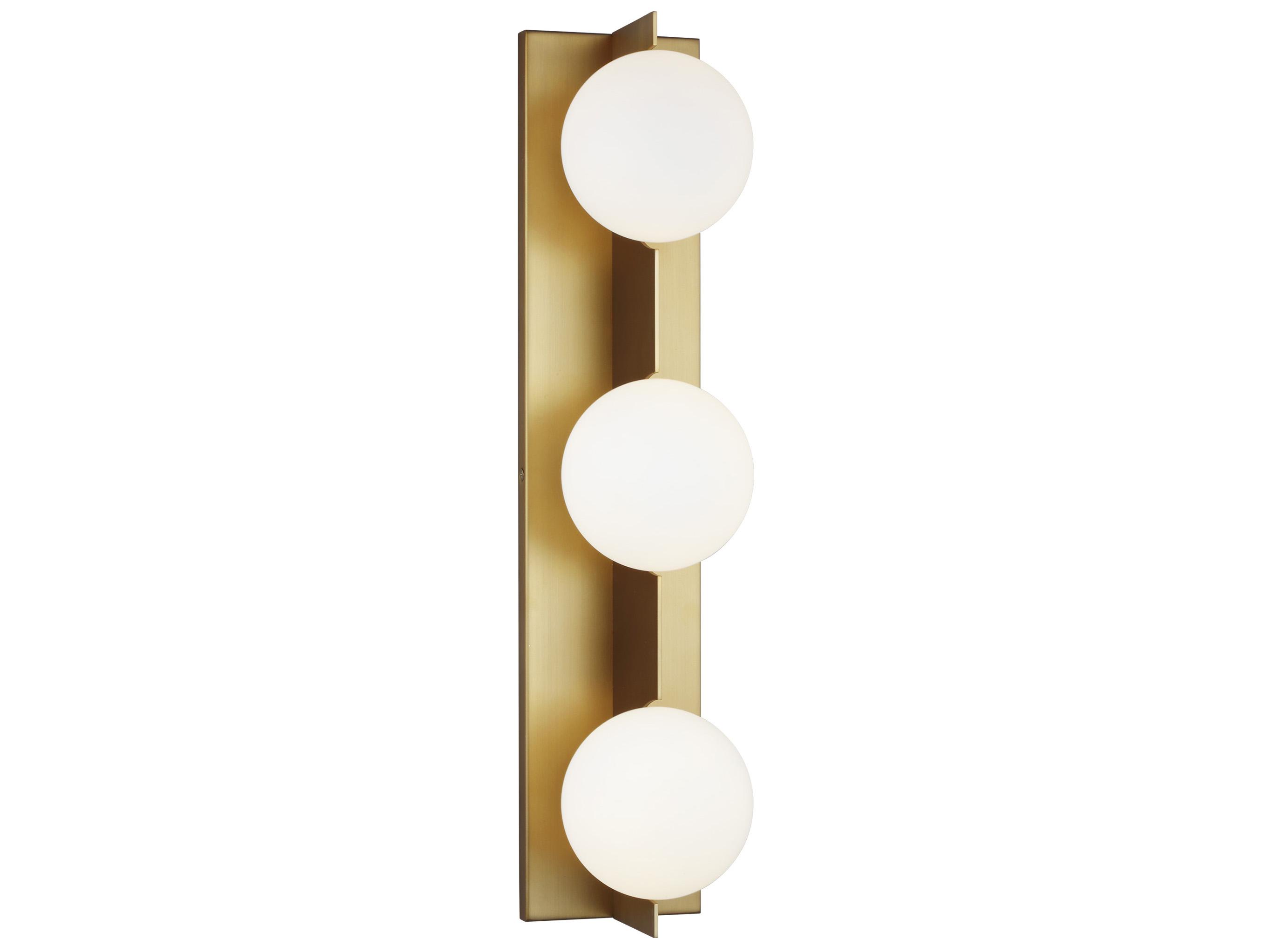 Visual Comfort Modern Orbel 3-Light Aged Brass Vanity Light