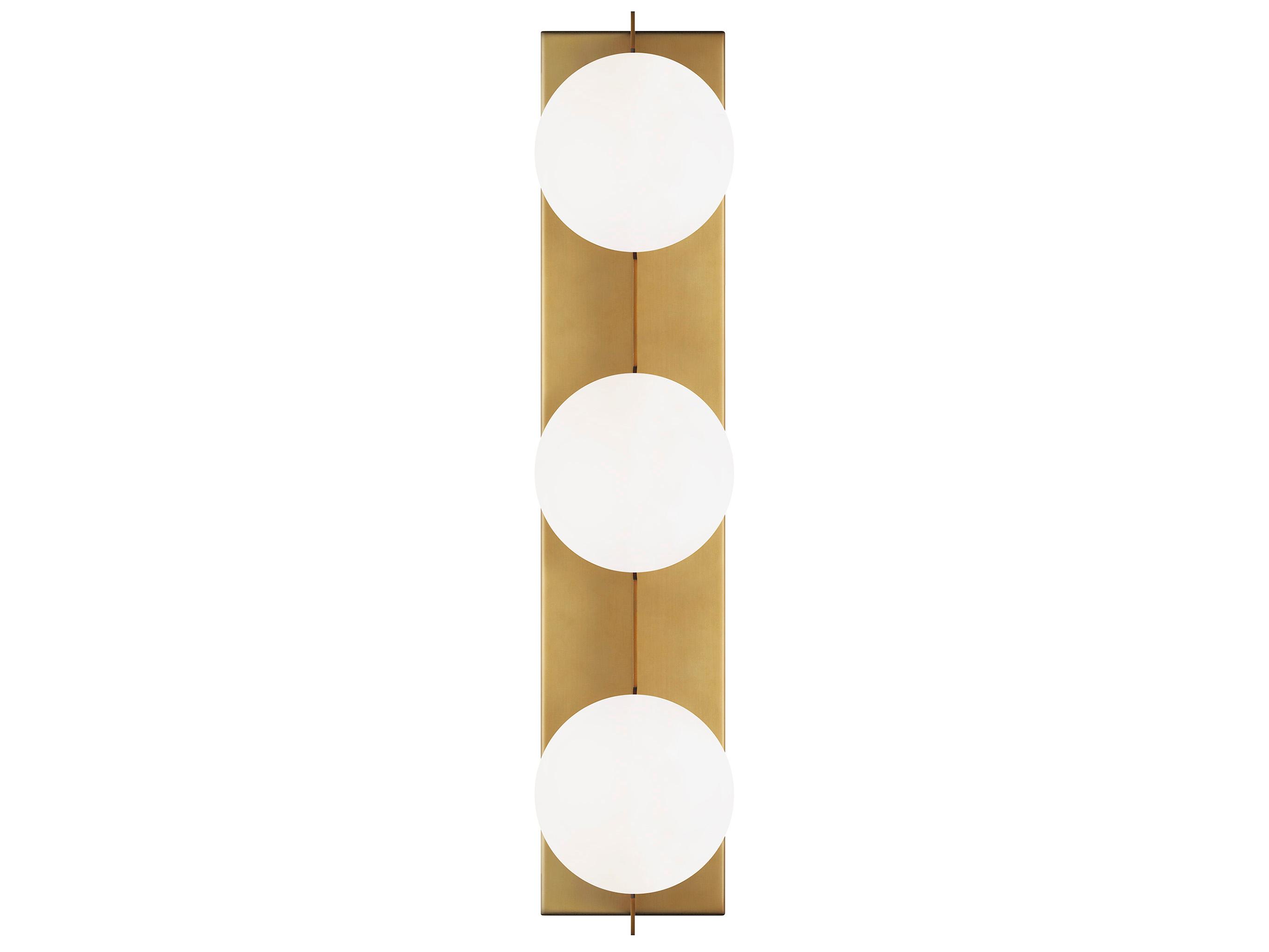 Visual Comfort Modern Orbel 3-Light Aged Brass Vanity Light
