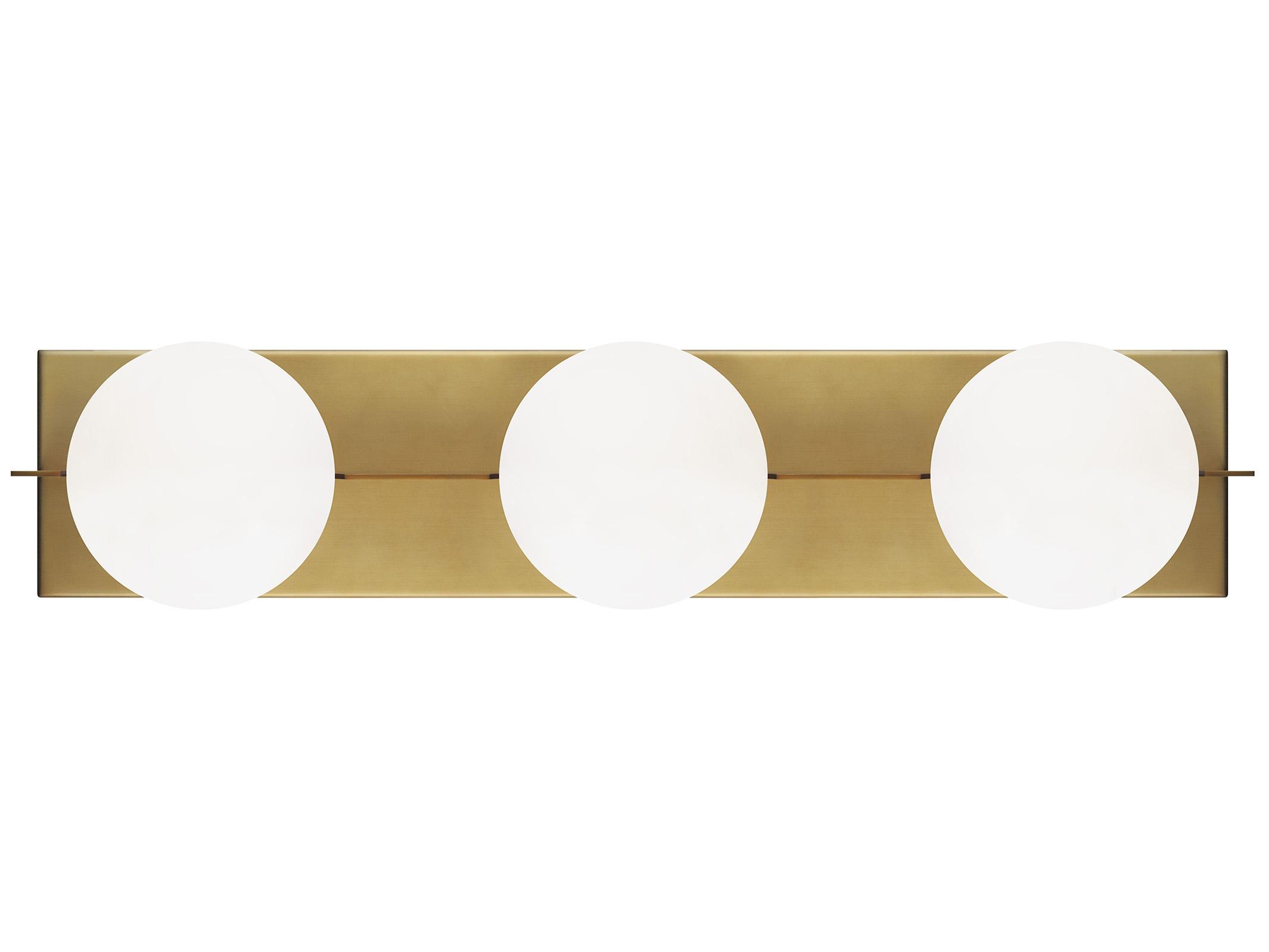 Visual Comfort Modern Orbel 3-Light Aged Brass Vanity Light