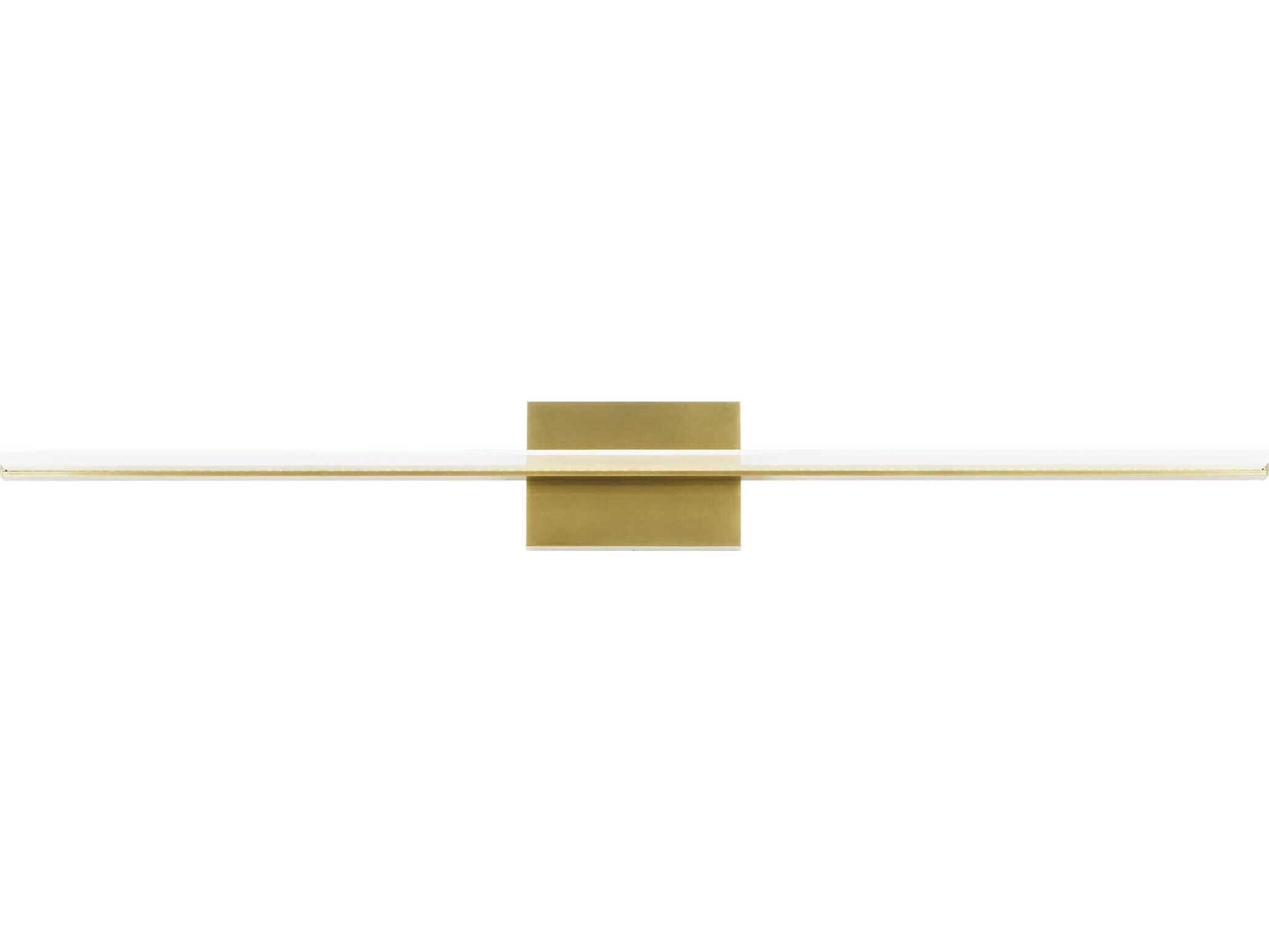 Visual Comfort Modern Span 1-Light Plated Brass Vanity Light