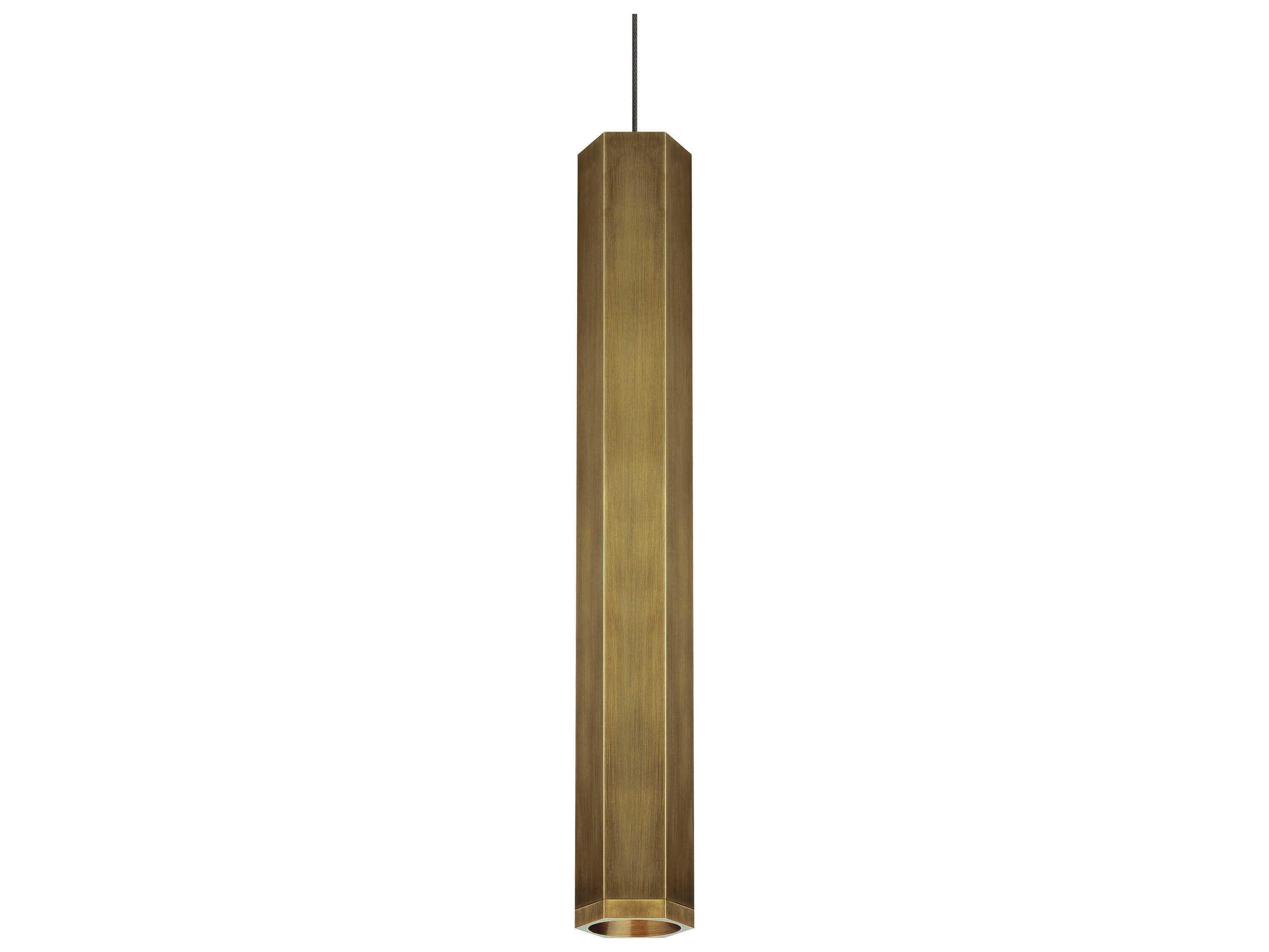 Visual Comfort Modern Blok 1-Light Aged Brass Cylinder Mini Pendant