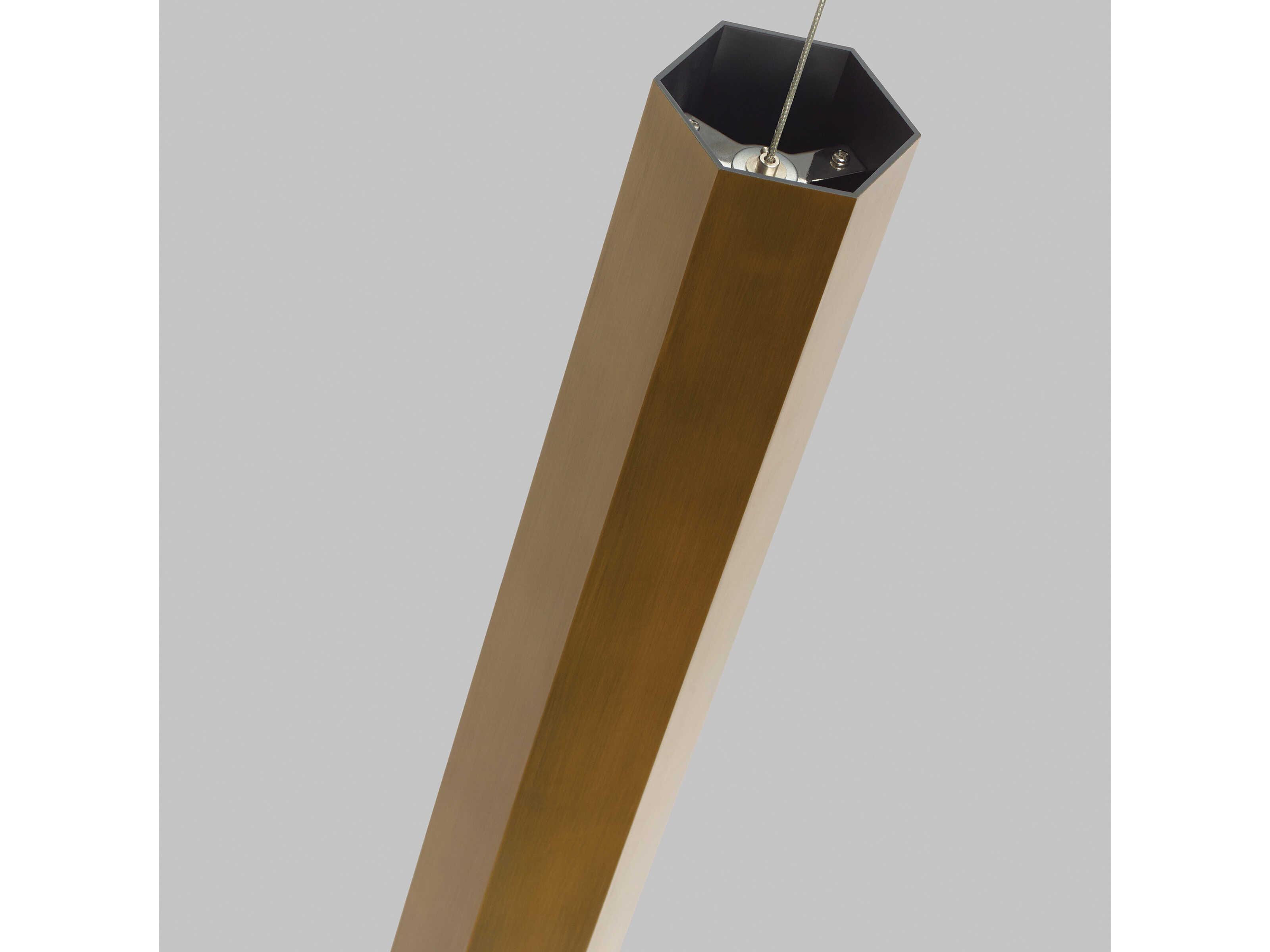 Visual Comfort Modern Blok 1-Light Aged Brass Cylinder Mini Pendant