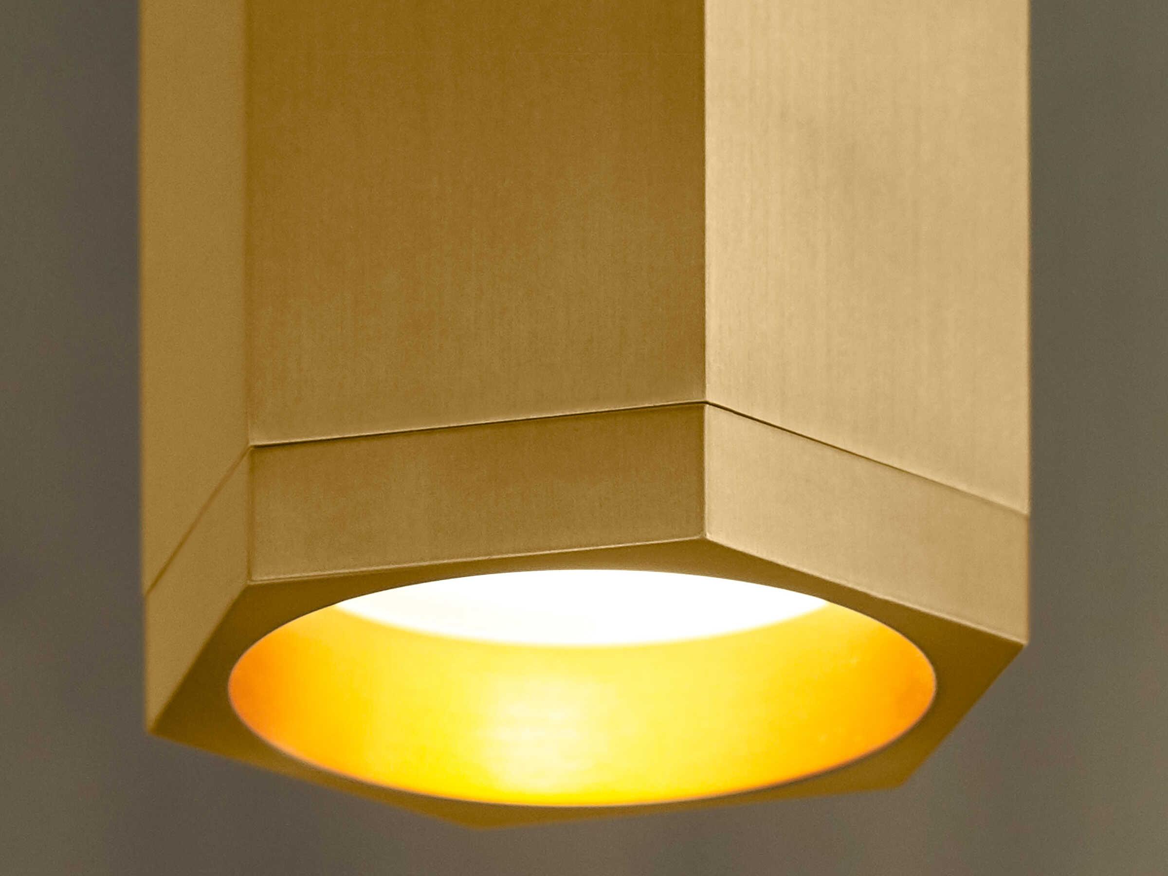 Visual Comfort Modern Blok 9-Light Aged Brass Linear Chandelier