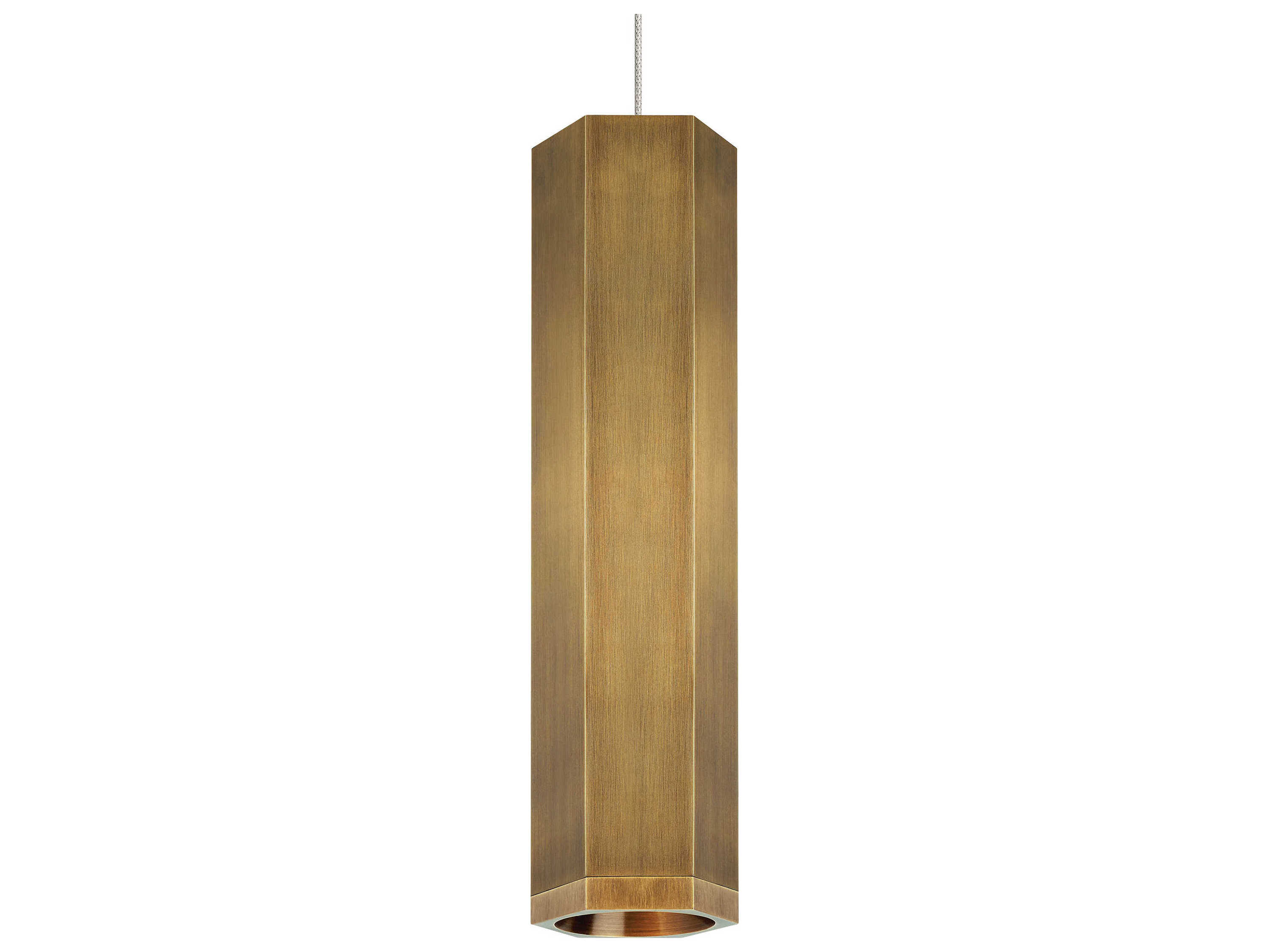 Visual Comfort Modern Blok 1-Light Aged Brass Cylinder Mini Pendant