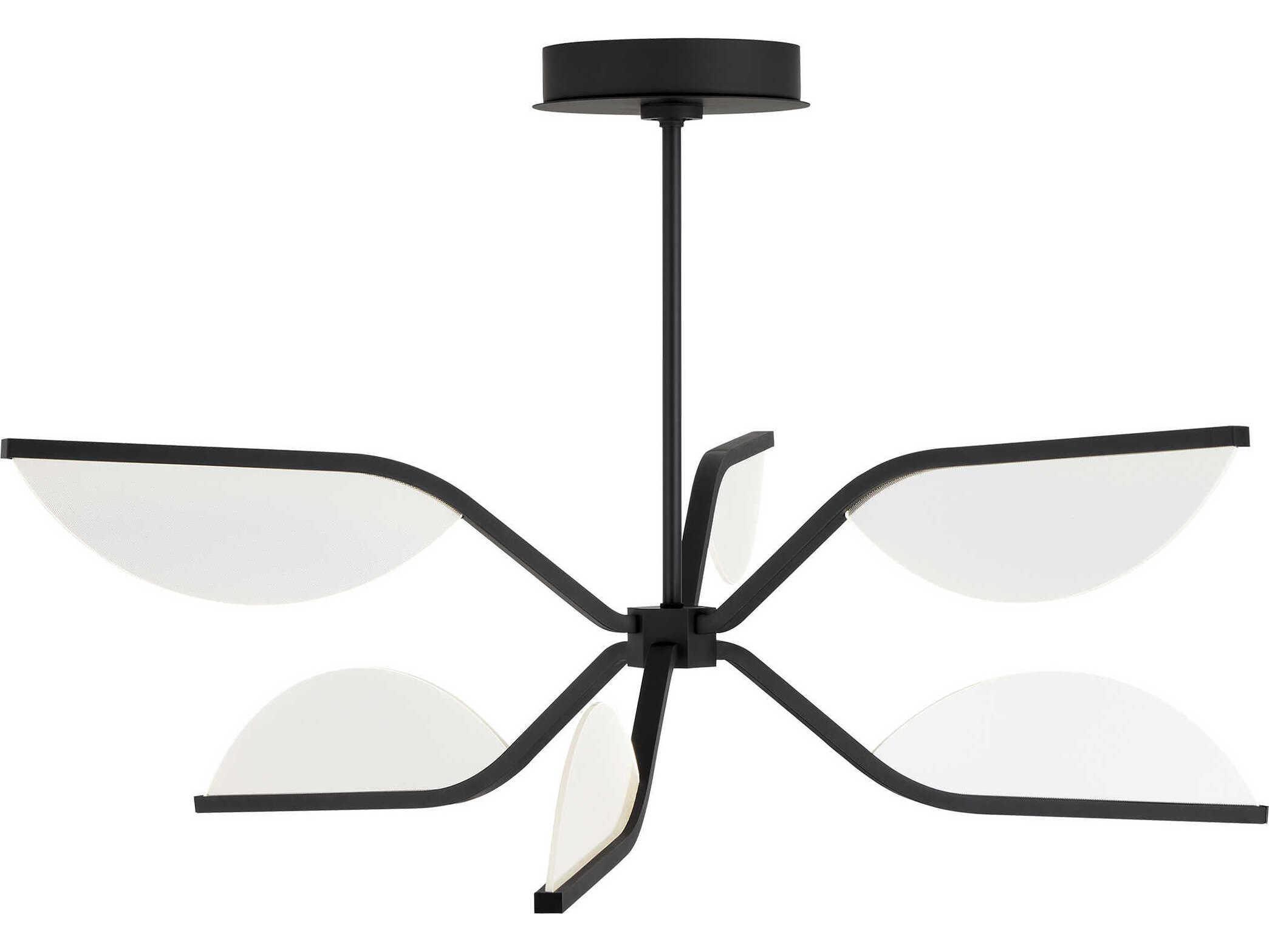 Visual Comfort Modern Belterra 1-Light Matte Black Chandelier