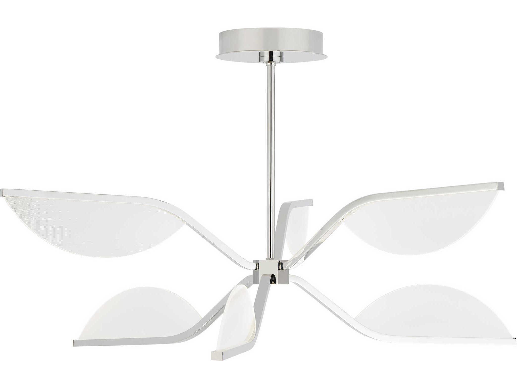 Visual Comfort Modern Belterra 1-Light Polished Nickel Chandelier