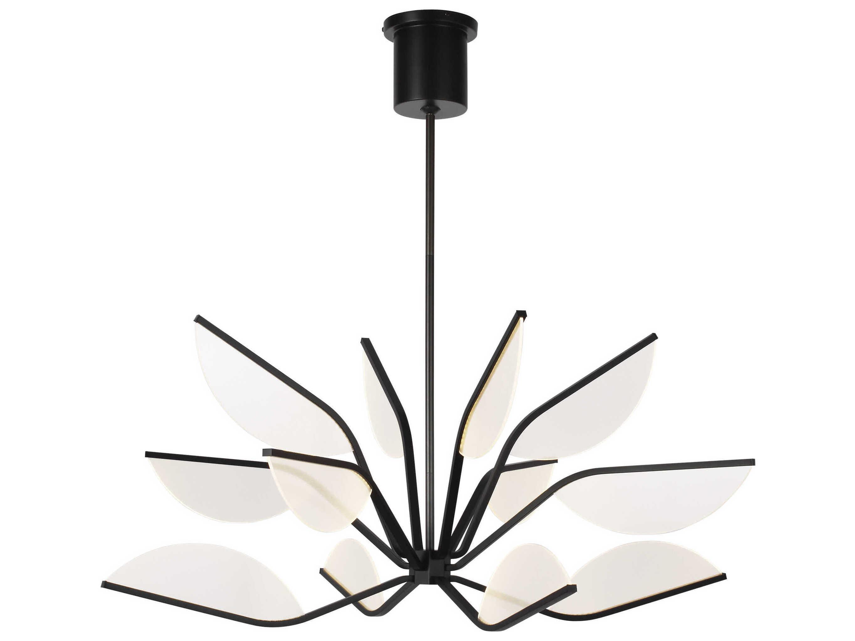 Visual Comfort Modern Belterra 1-Light Matte Black Chandelier