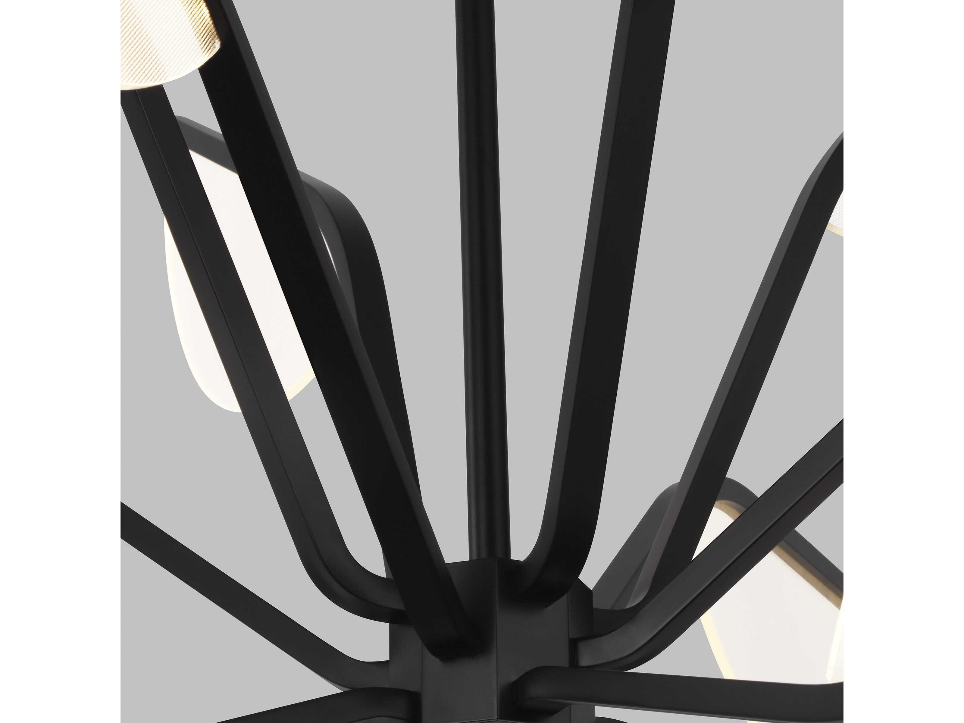 Visual Comfort Modern Belterra 1-Light Matte Black Chandelier