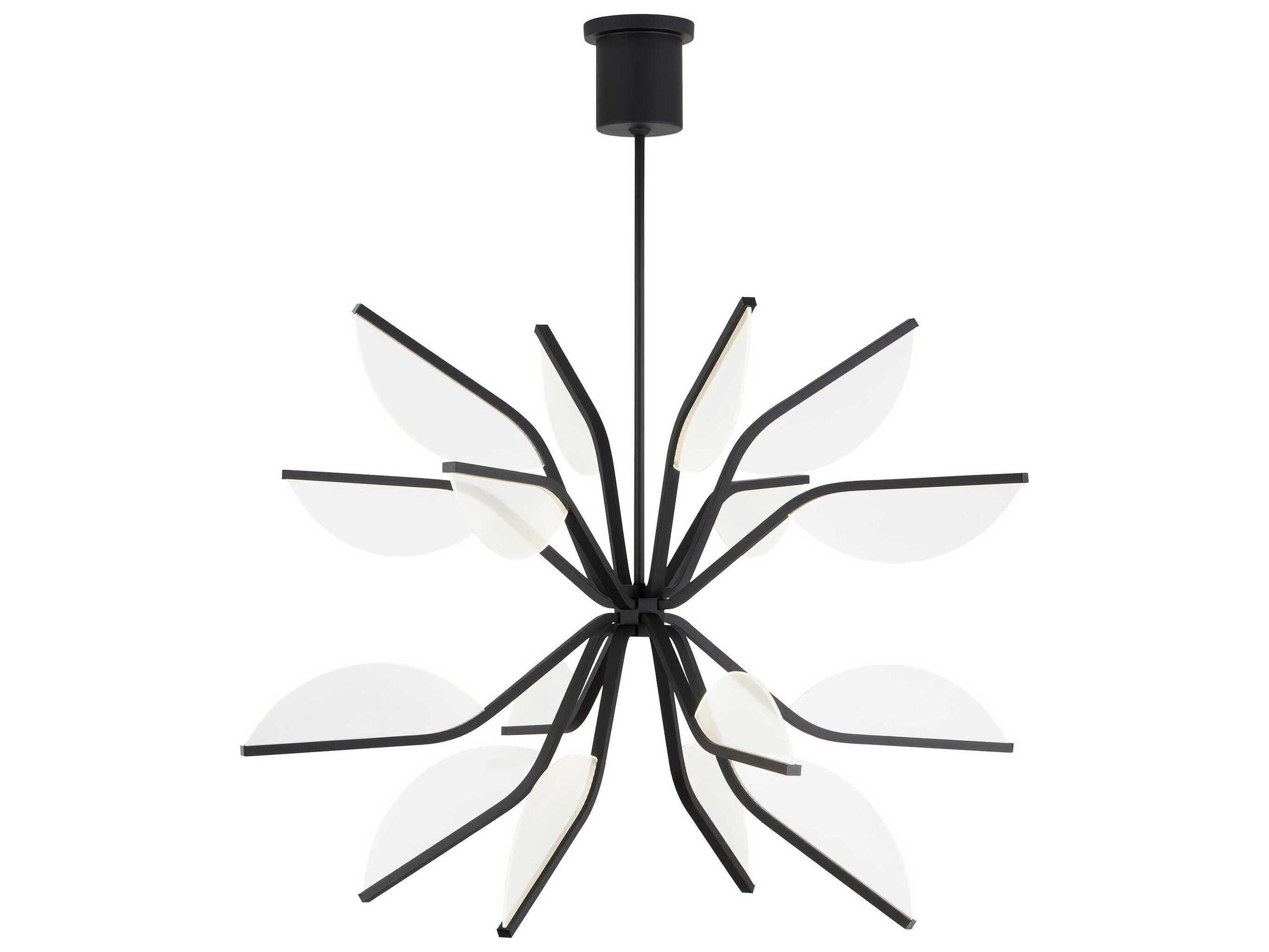 Visual Comfort Modern Belterra 1-Light Matte Black Chandelier