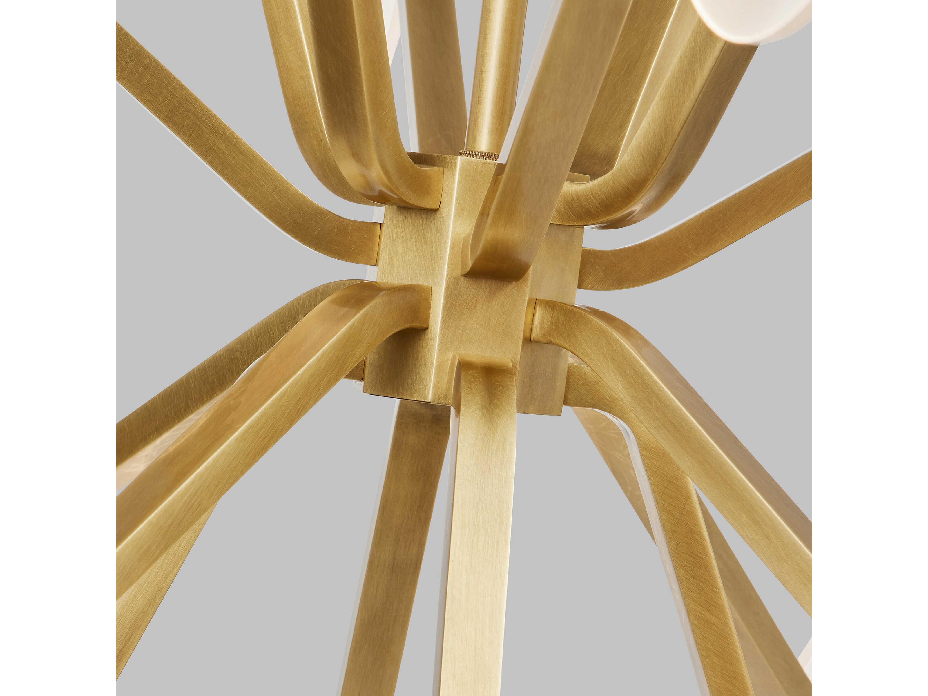 Visual Comfort Modern Belterra 1-Light Natural Brass Chandelier