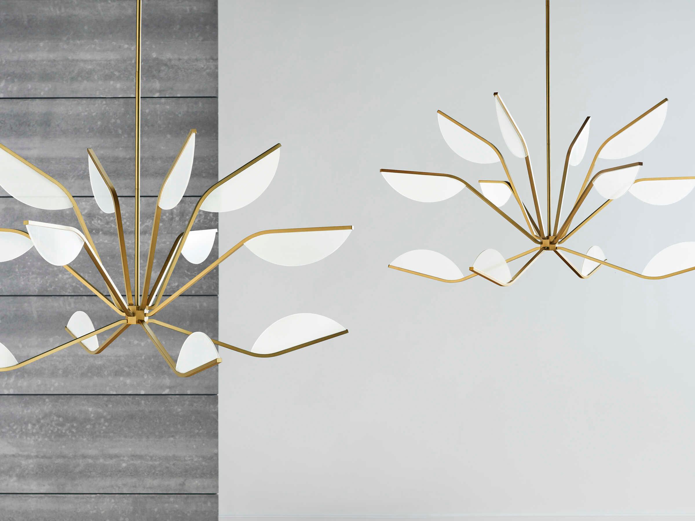 Visual Comfort Modern Belterra 1-Light Natural Brass Chandelier
